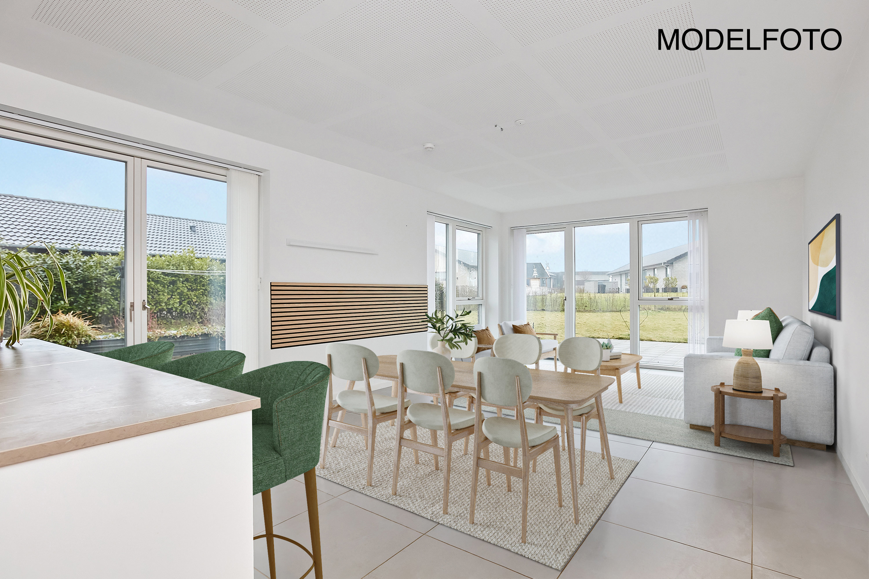 Fremhævet køkken/alrum billede i fuldskærmstilstand. Billede af Druehylden 21, Østerhåb, 8700 Horsens