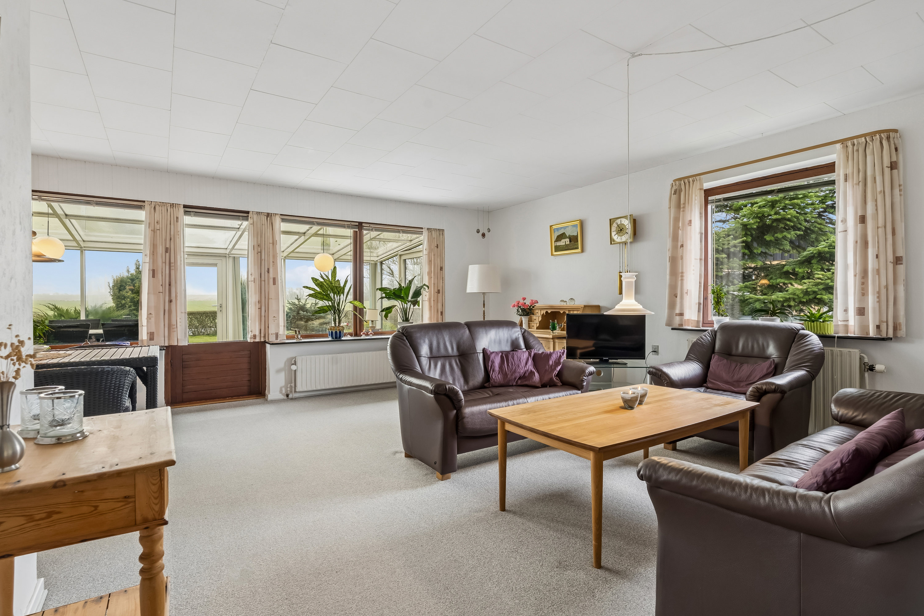 Fremhævet stue billede i fuldskærmstilstand. Billede af Spættevej 1, Ø Snede, 8723 Løsning