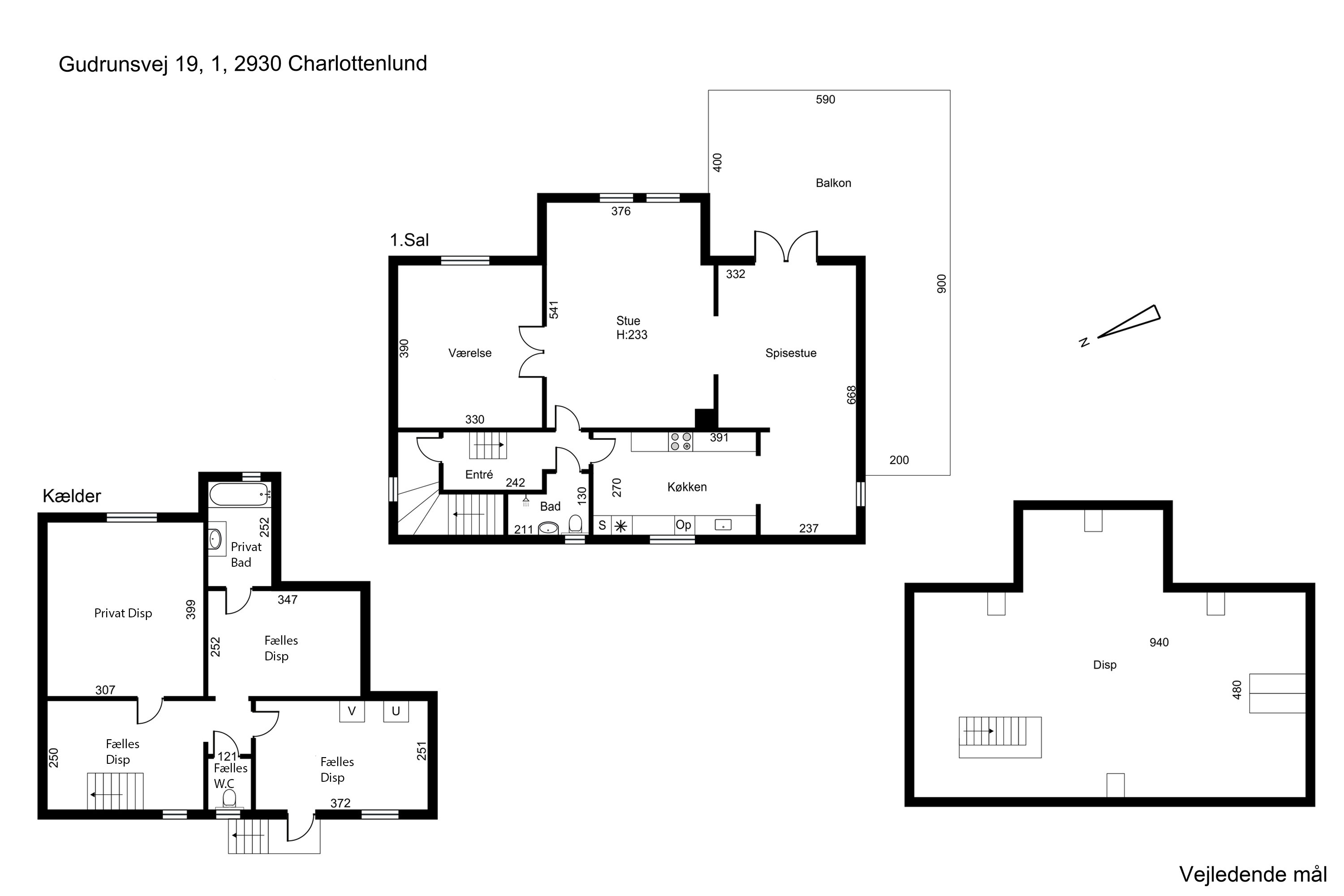 Plantegninger billede af Gudrunsvej 19, 1., 2920 Charlottenlund