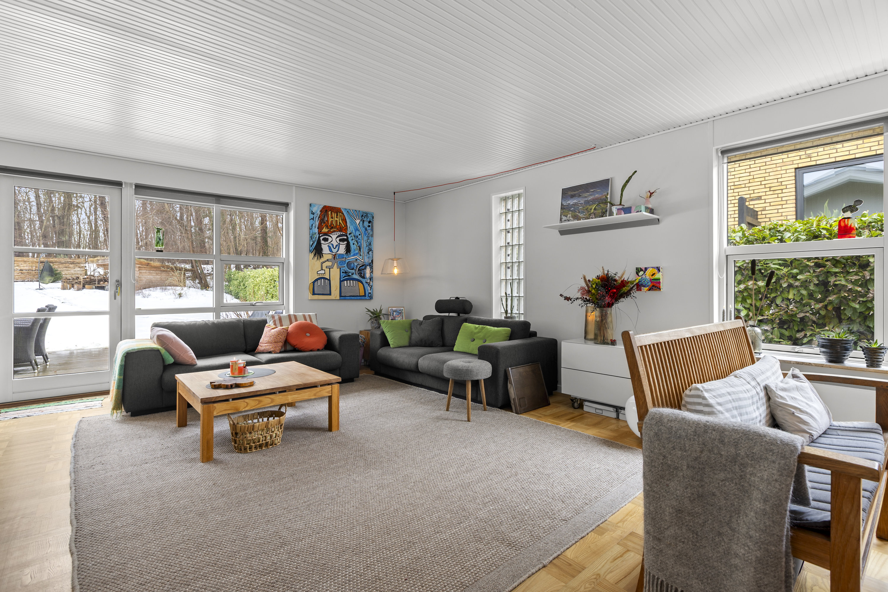 Fremhævet stue billede i fuldskærmstilstand. Billede af Granlystien 23, 4400 Kalundborg