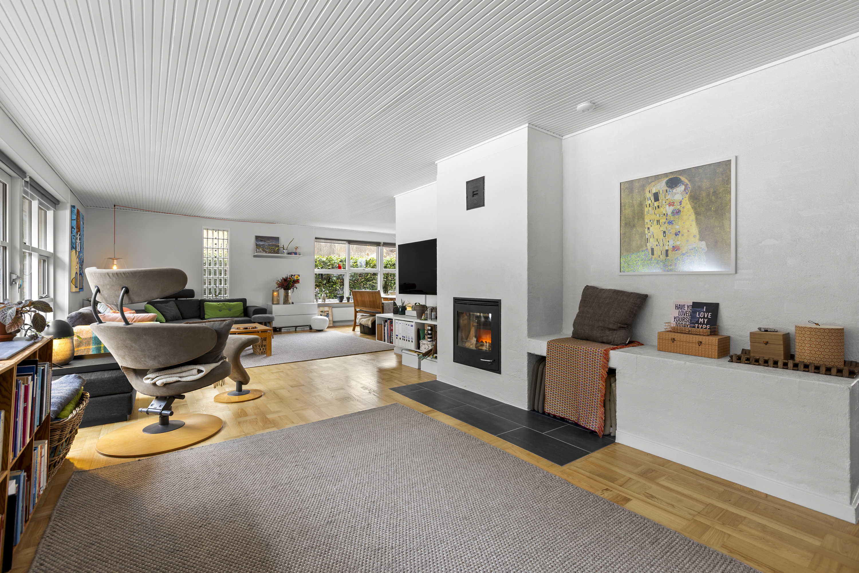 Fremhævet stue billede i fuldskærmstilstand. Billede af Granlystien 23, 4400 Kalundborg