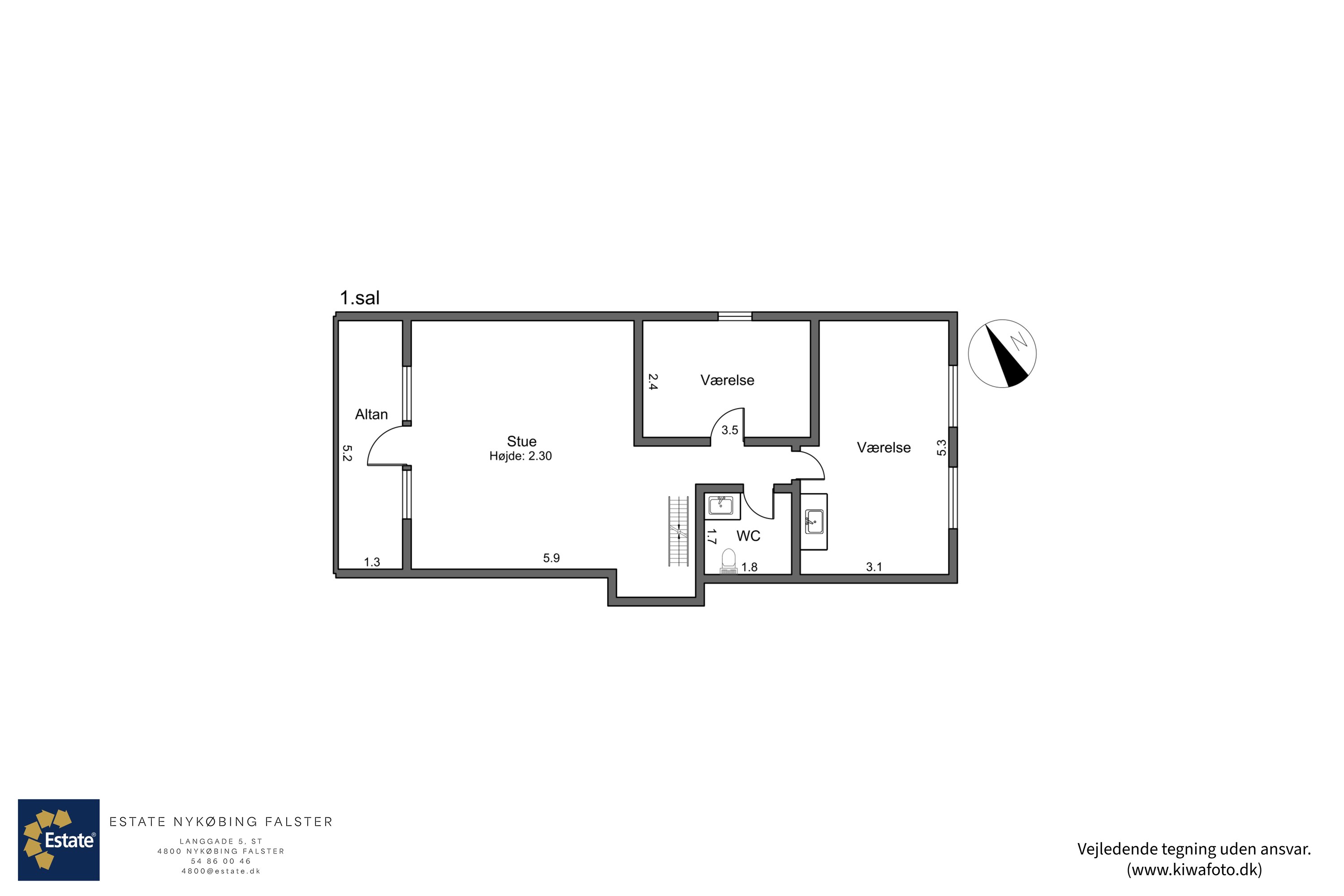 Plantegninger billede af Vandværksvej 9, Bangsebro, 4800 Nykøbing F