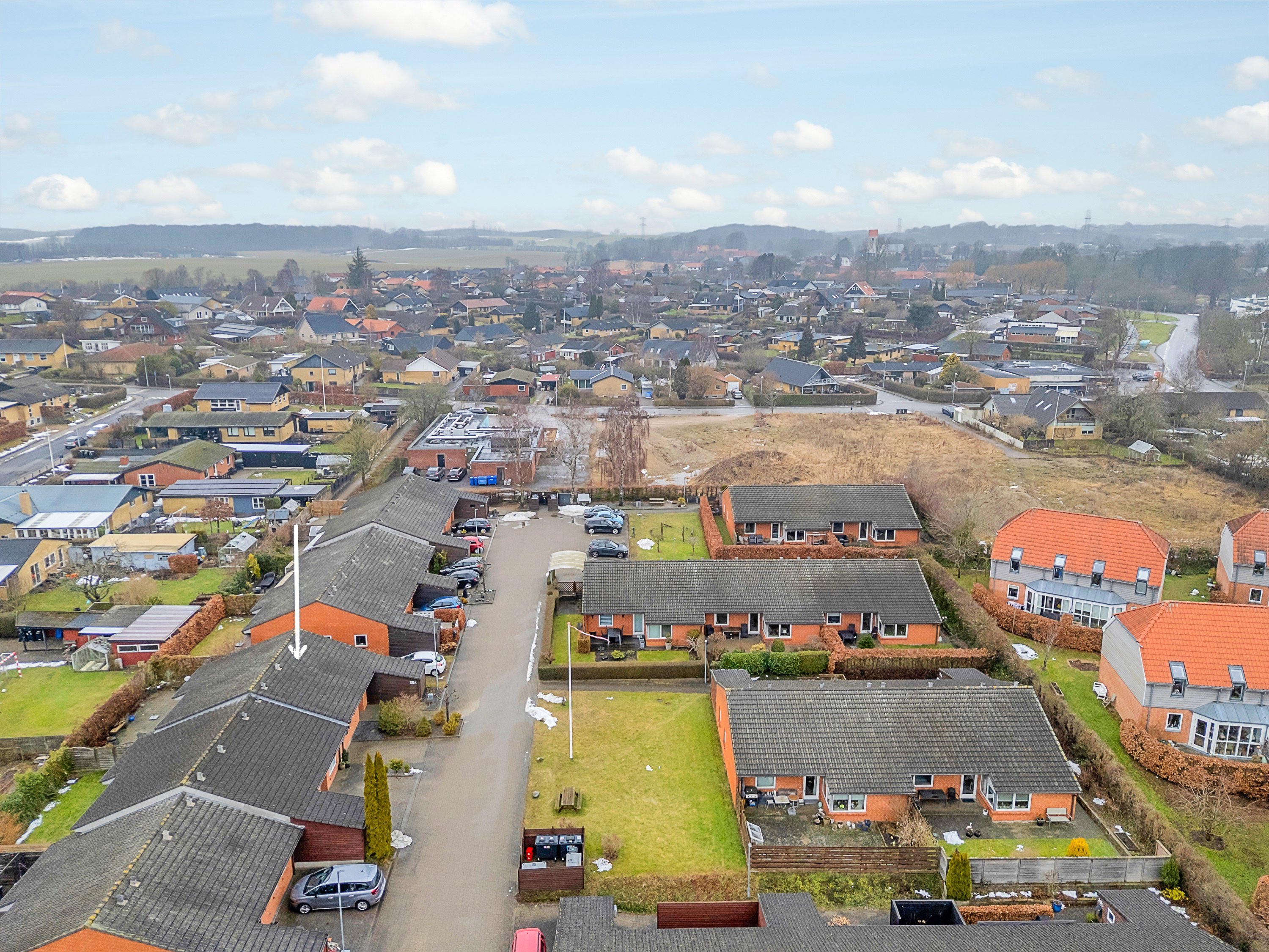 Fremhævet luftfoto billede i fuldskærmstilstand. Billede af Hjortshøj Stationsvej 28A, 8530 Hjortshøj