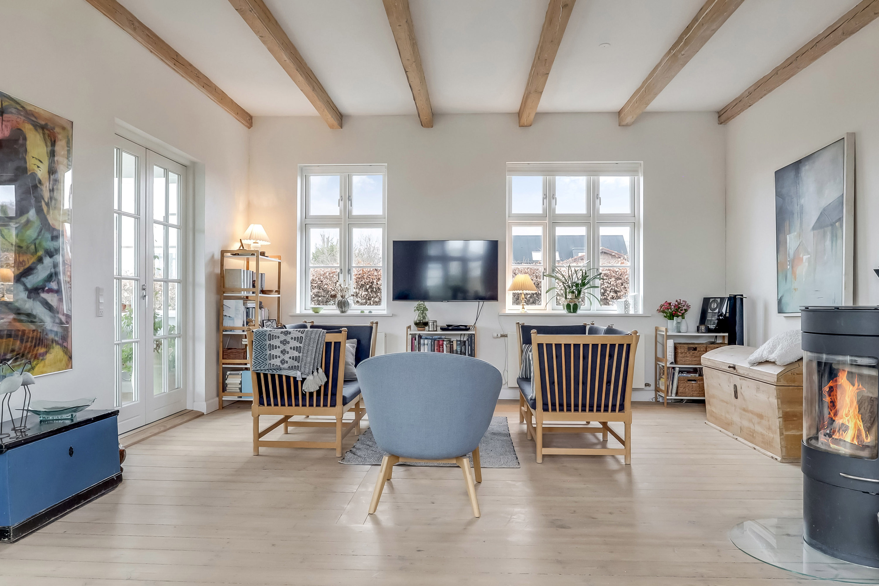 Fremhævet stue billede i fuldskærmstilstand. Billede af Strandhuse 30, 5700 Svendborg