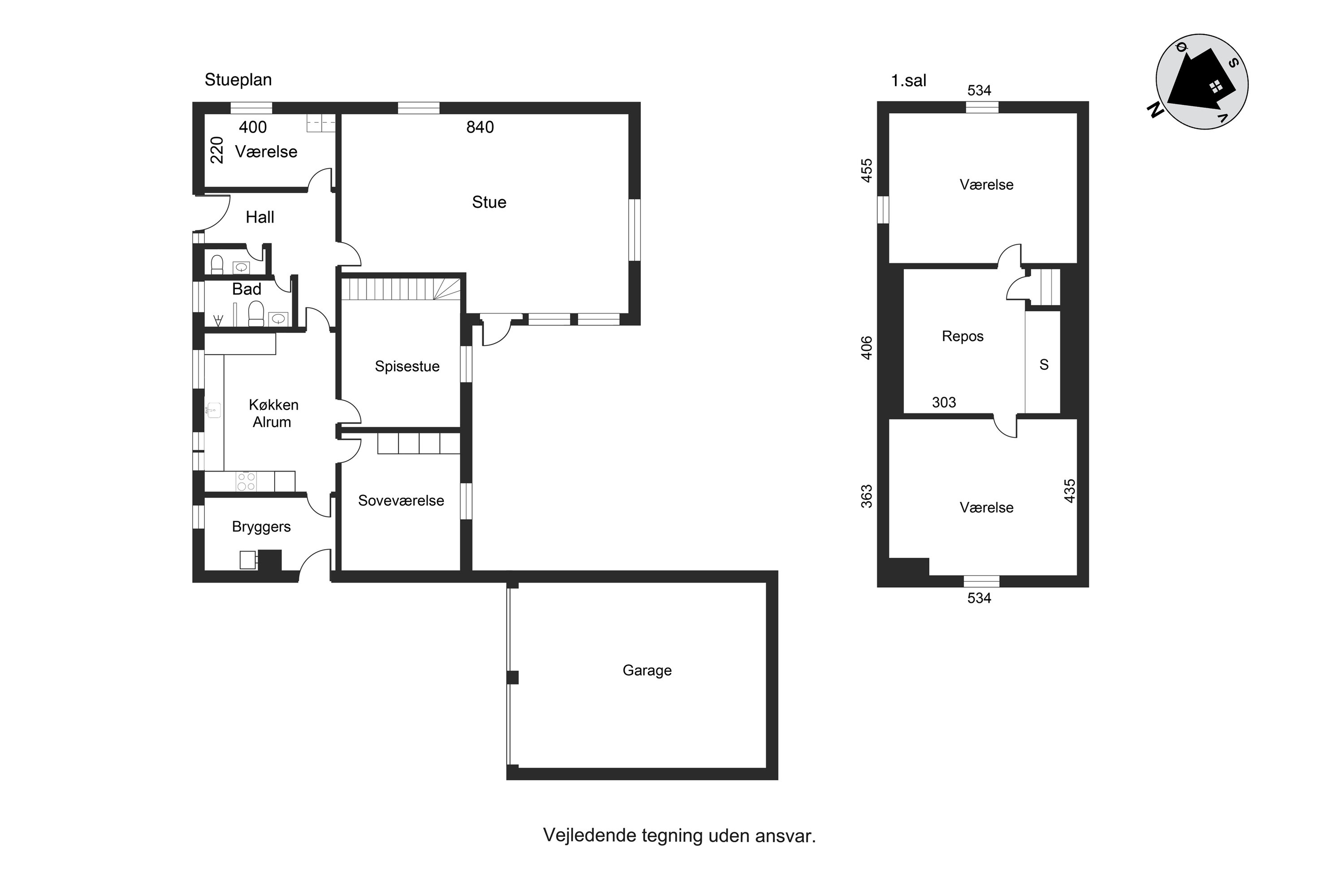 Plantegninger billede af Egernvej 1, 8700 Horsens