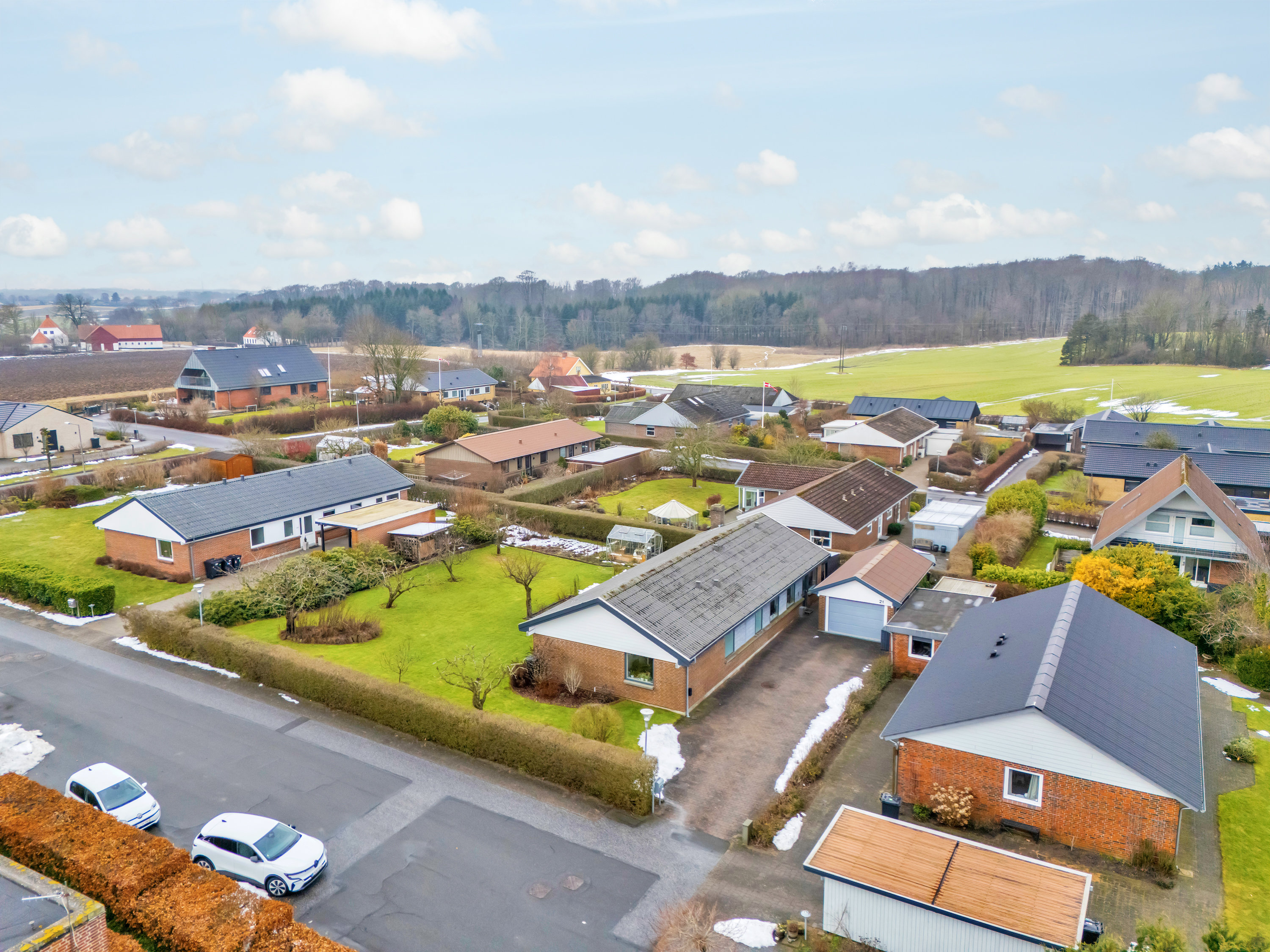 Fremhævet luftfoto billede i fuldskærmstilstand. Billede af Ørnehøjen 21, 8520 Lystrup