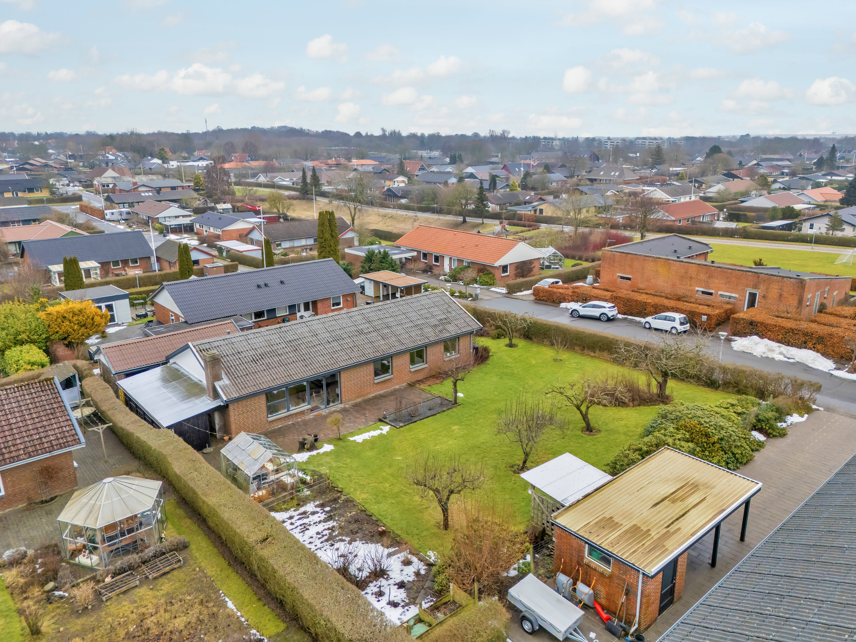 Fremhævet luftfoto billede i fuldskærmstilstand. Billede af Ørnehøjen 21, 8520 Lystrup