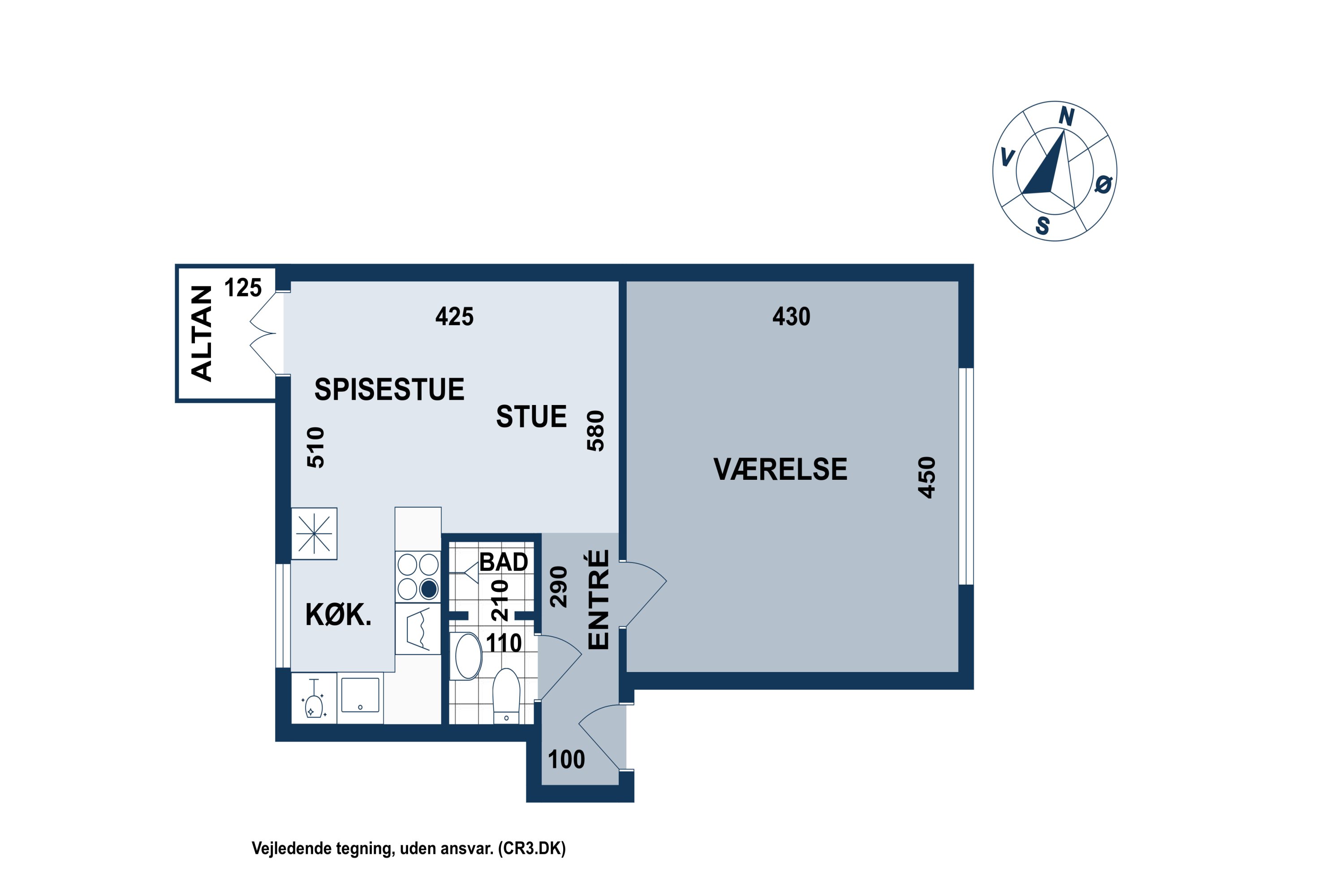 Plantegninger billede af Lauravej 1, 1. th., 2500 Valby