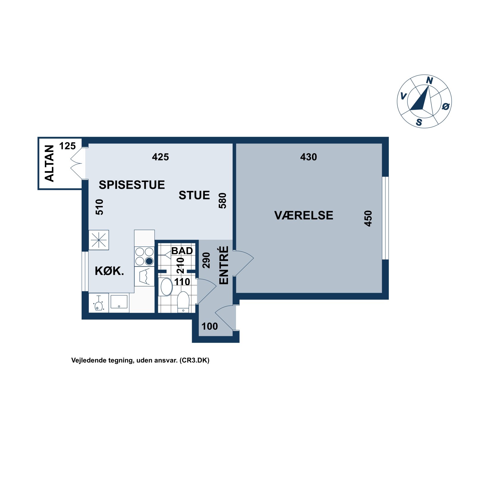 Plantegninger billede af Lauravej 1, 1. th., 2500 Valby