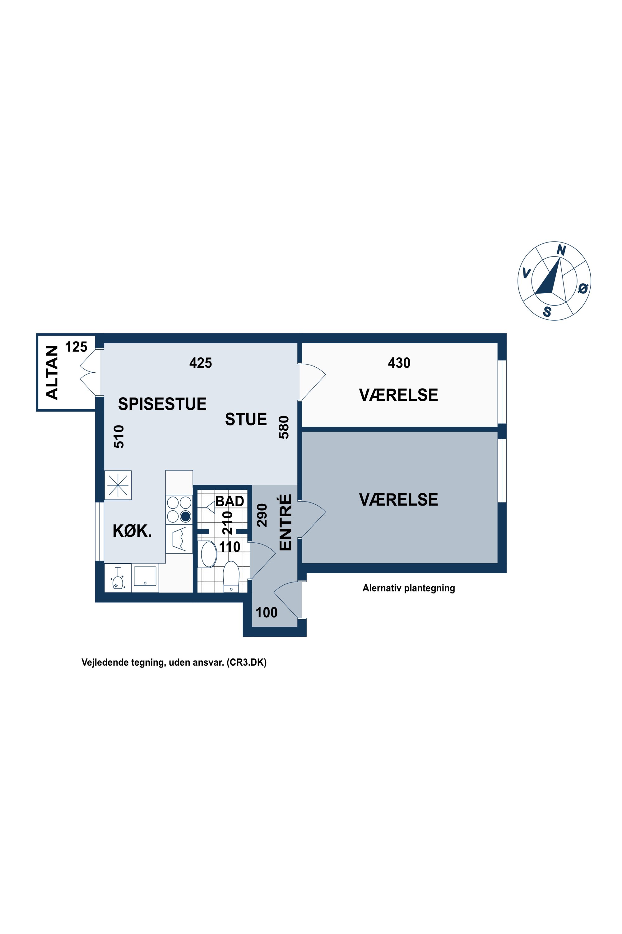 Plantegninger billede af Lauravej 1, 1. th., 2500 Valby