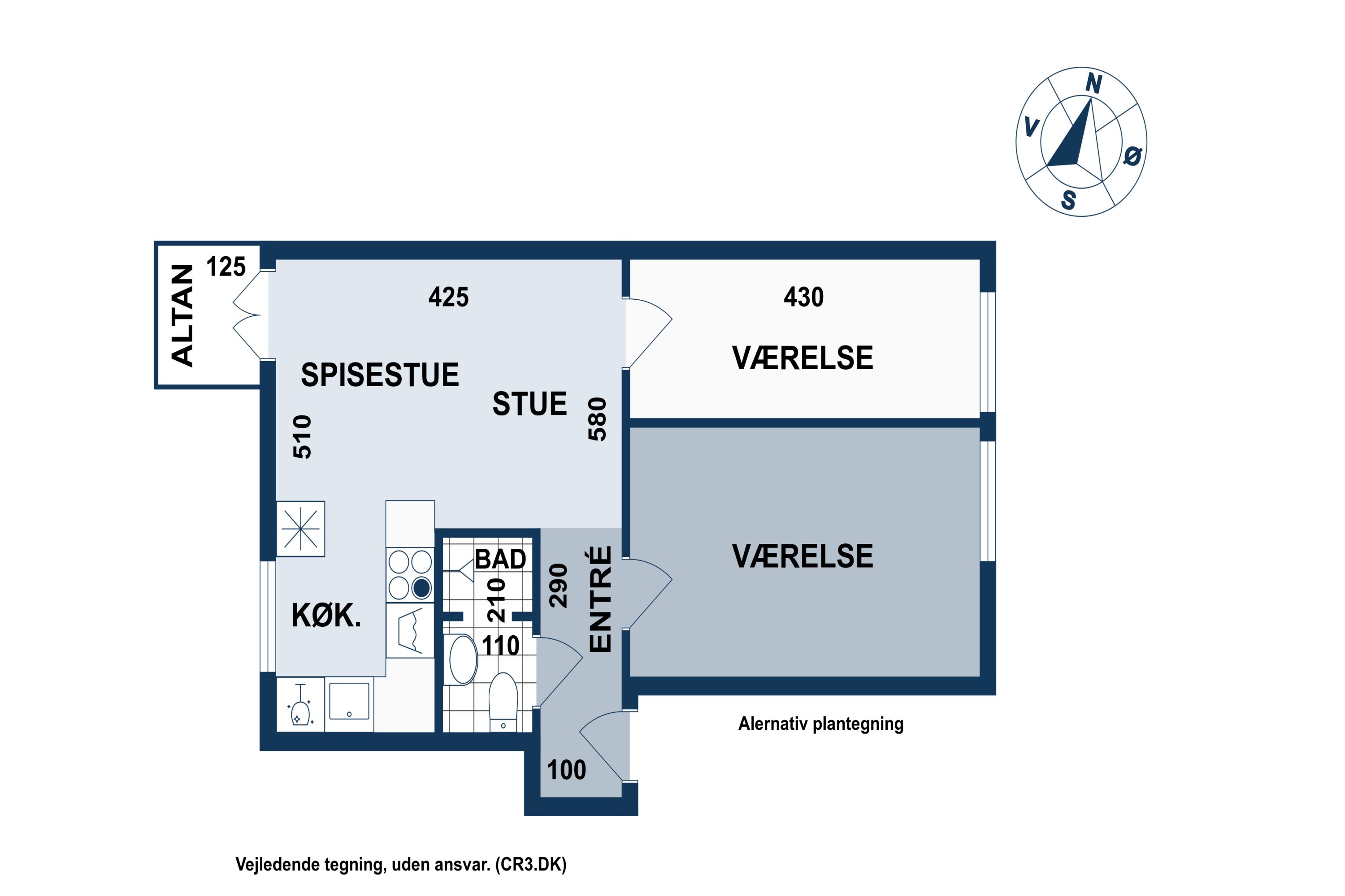 Plantegninger billede af Lauravej 1, 1. th., 2500 Valby