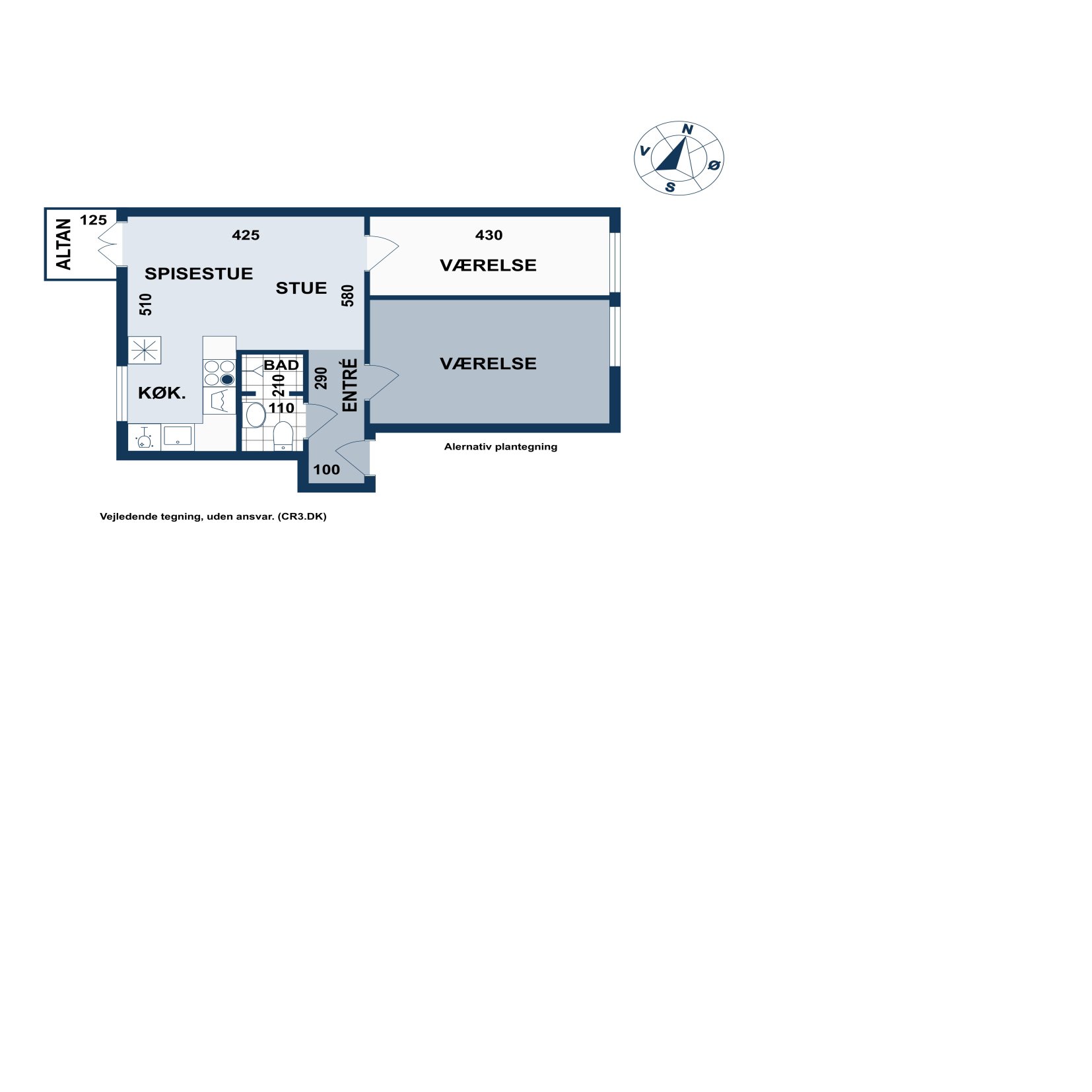 Plantegninger billede af Lauravej 1, 1. th., 2500 Valby