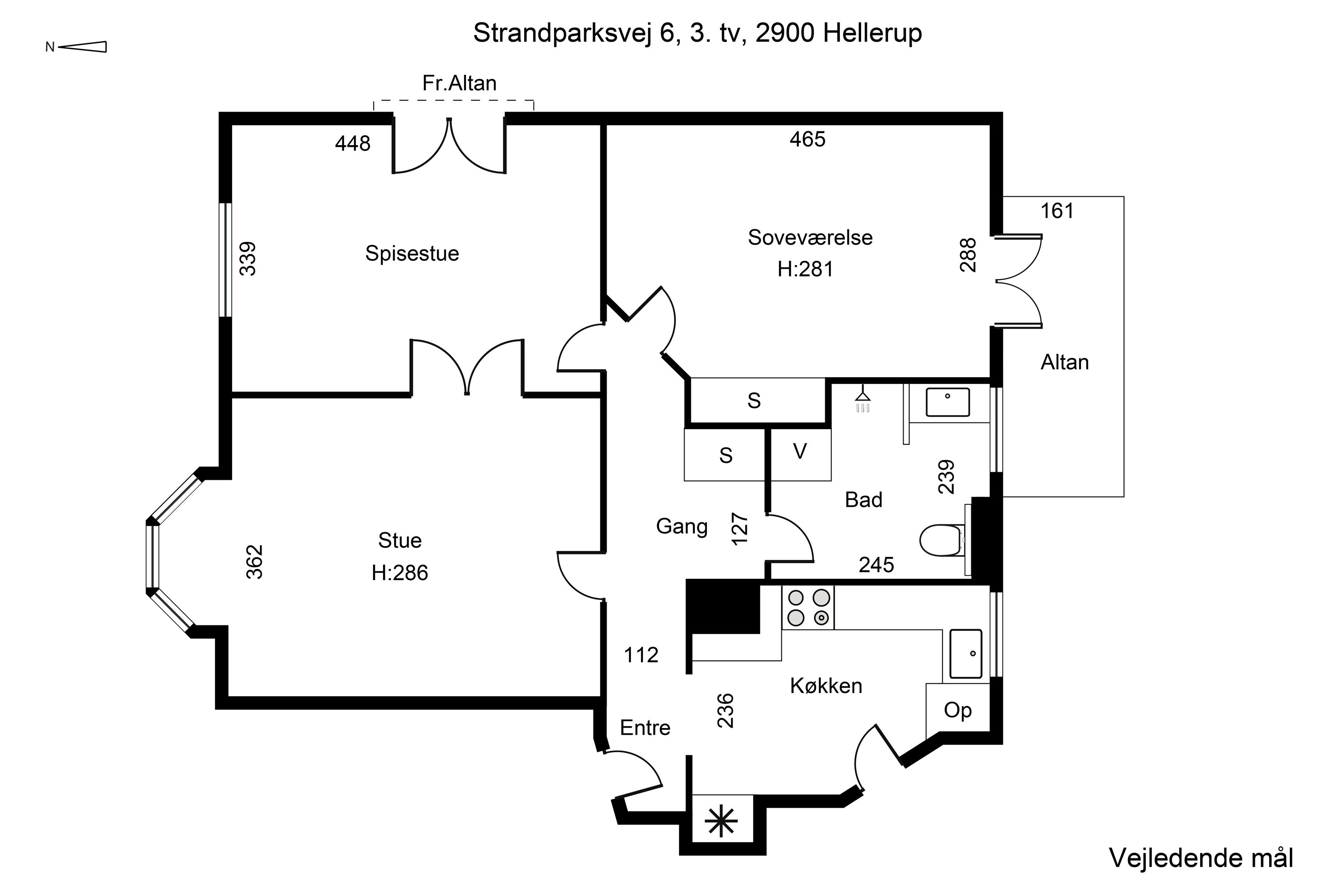 Plantegninger billede af Strandparksvej 6, 3. tv., 2900 Hellerup