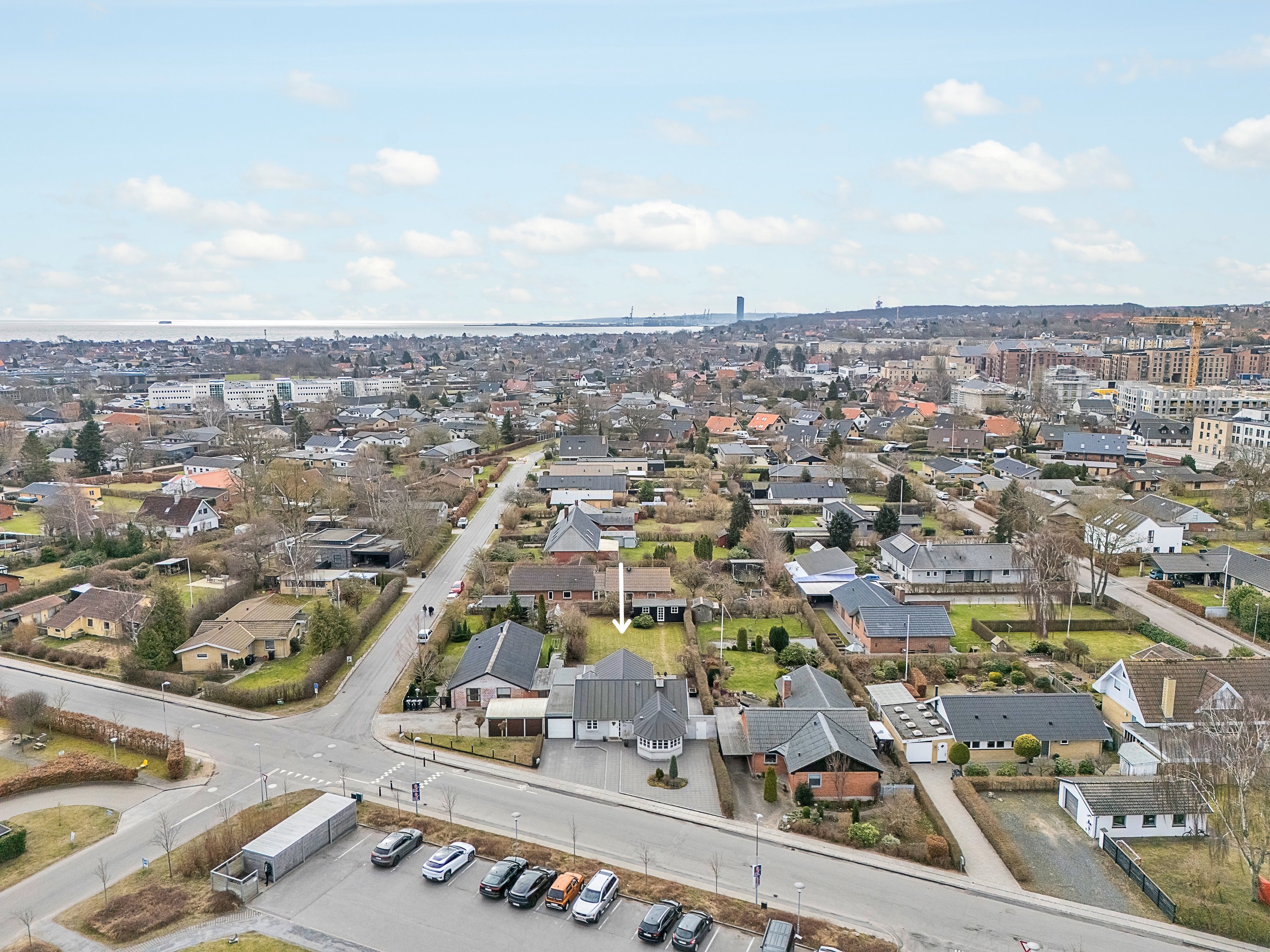 Fremhævet luftfoto billede i fuldskærmstilstand. Billede af Hedevej 53, 8240 Risskov