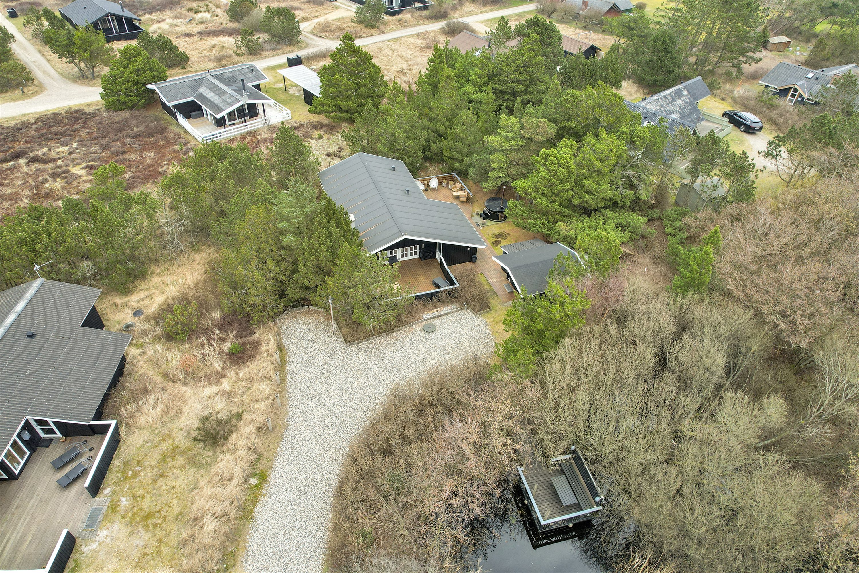 Fremhævet luftfoto billede i fuldskærmstilstand. Billede af Bjerregårdsvej 146, Bjerregaard, 6960 Hvide Sande