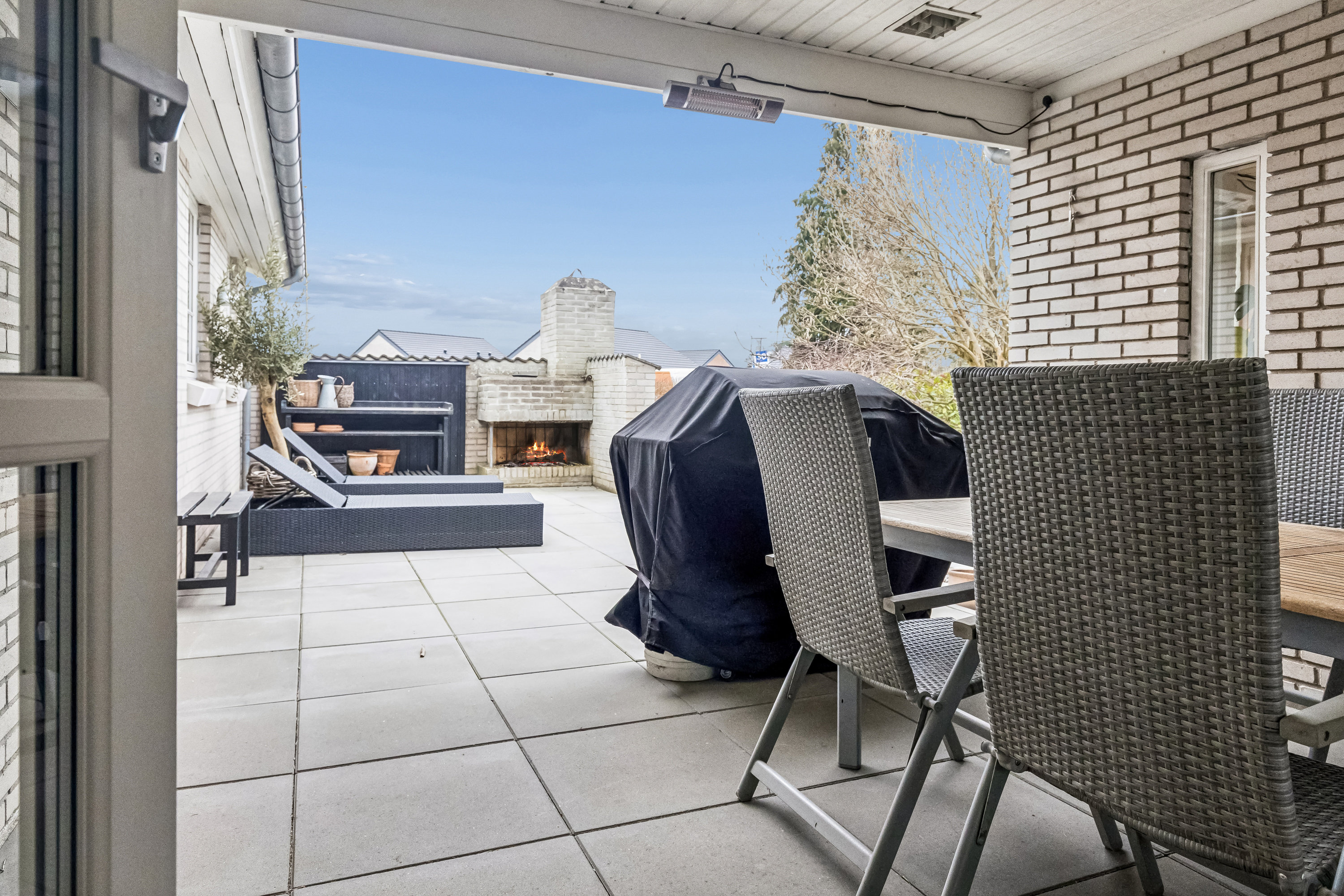 Fremhævet terrasse billede i fuldskærmstilstand. Billede af Præstelunden 20, 8722 Hedensted