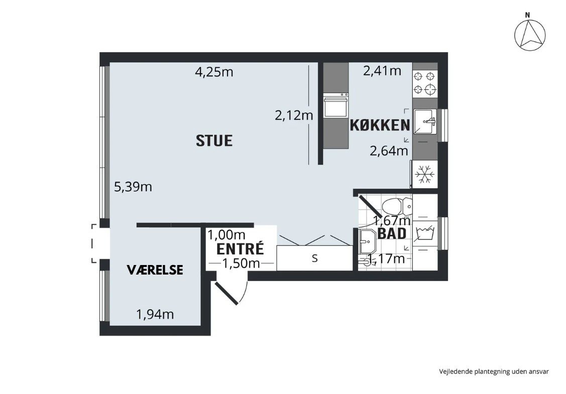 Plantegninger billede af Skelhøjvej 25A, 1. th., 2800 Kongens Lyngby