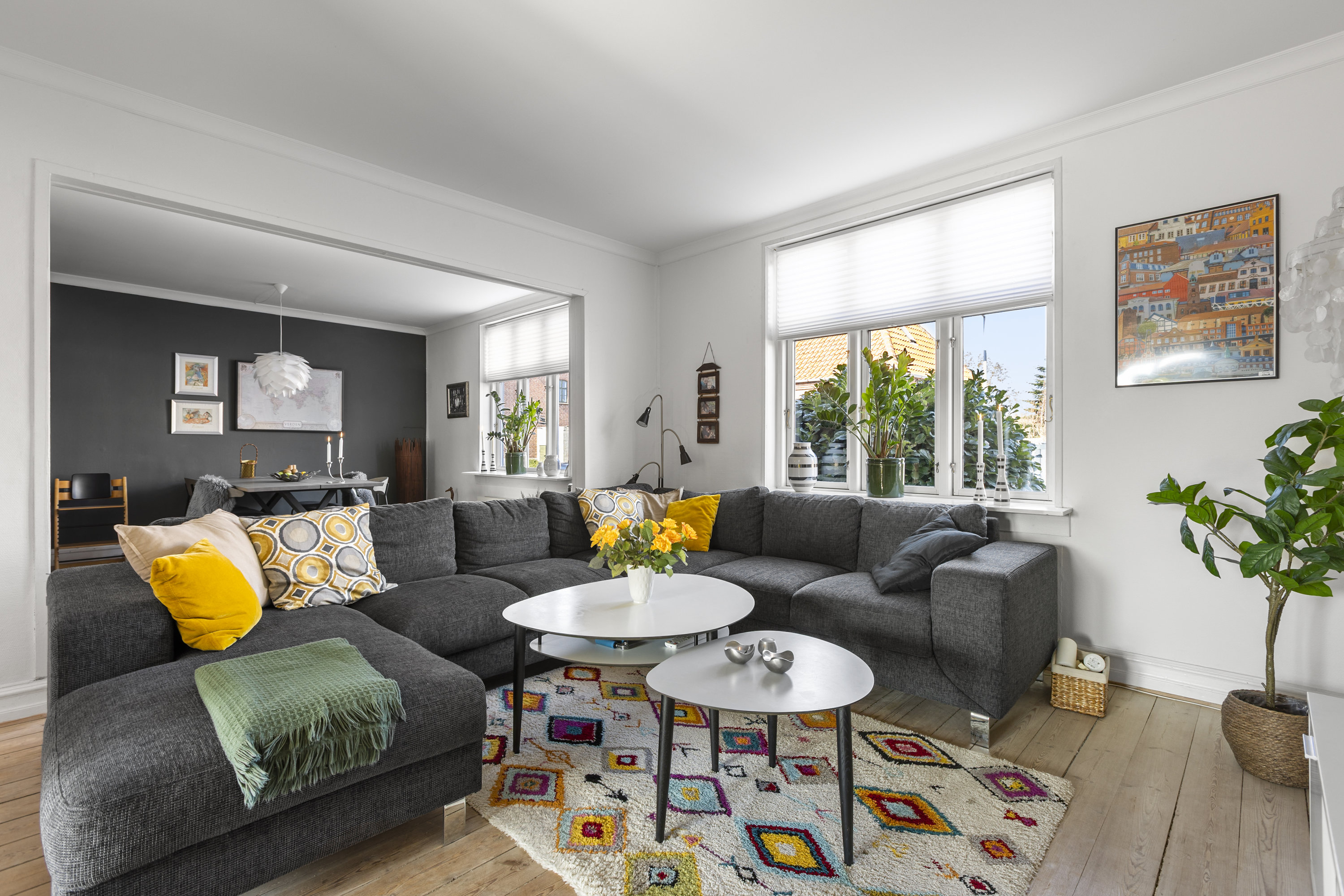 Fremhævet stue billede i fuldskærmstilstand. Billede af Teglgården 10, 4220 Korsør