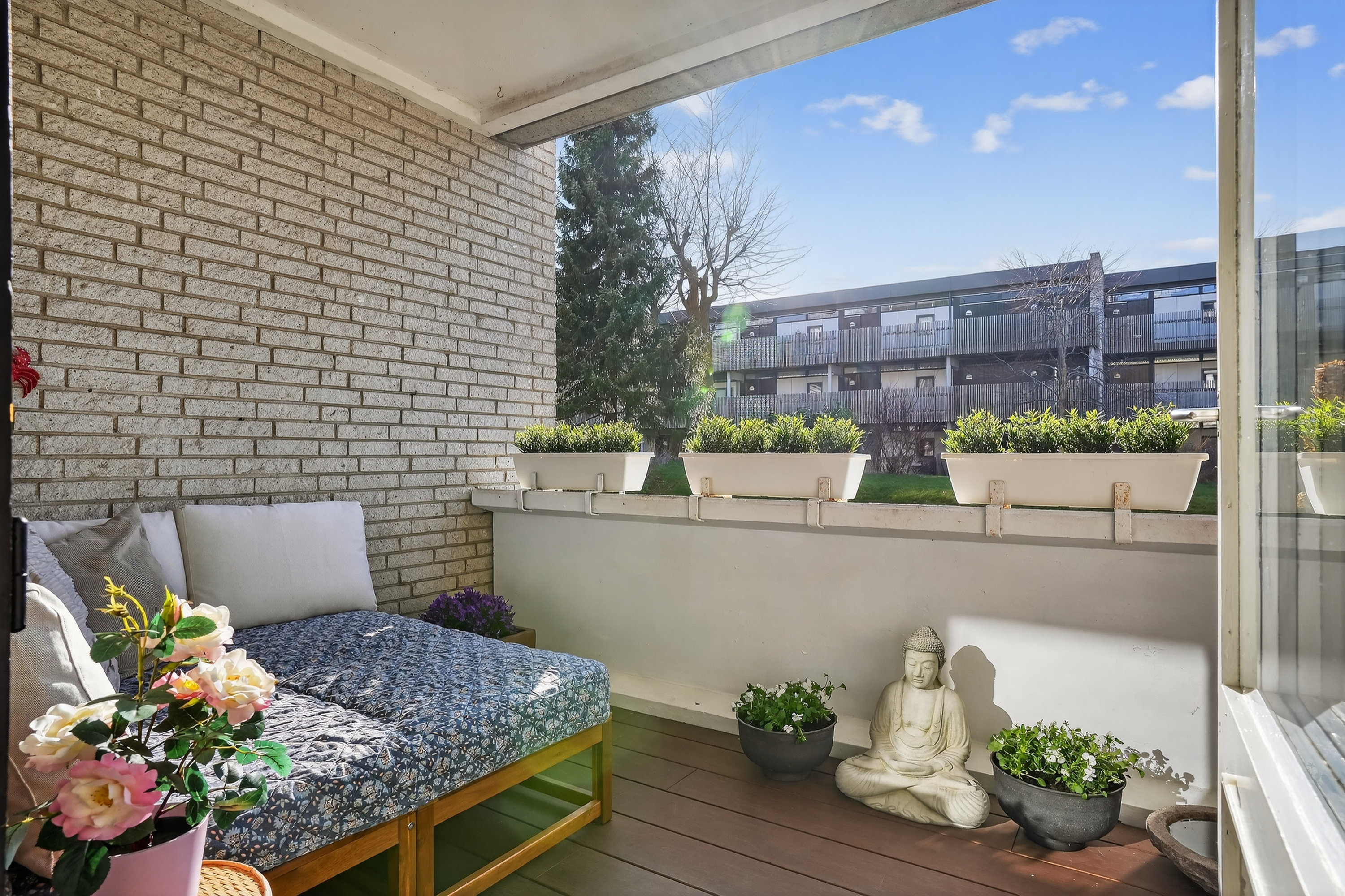 Fremhævet altan billede i fuldskærmstilstand. Billede af Mølleåparken 15, st.. tv., 2800 Kongens Lyngby