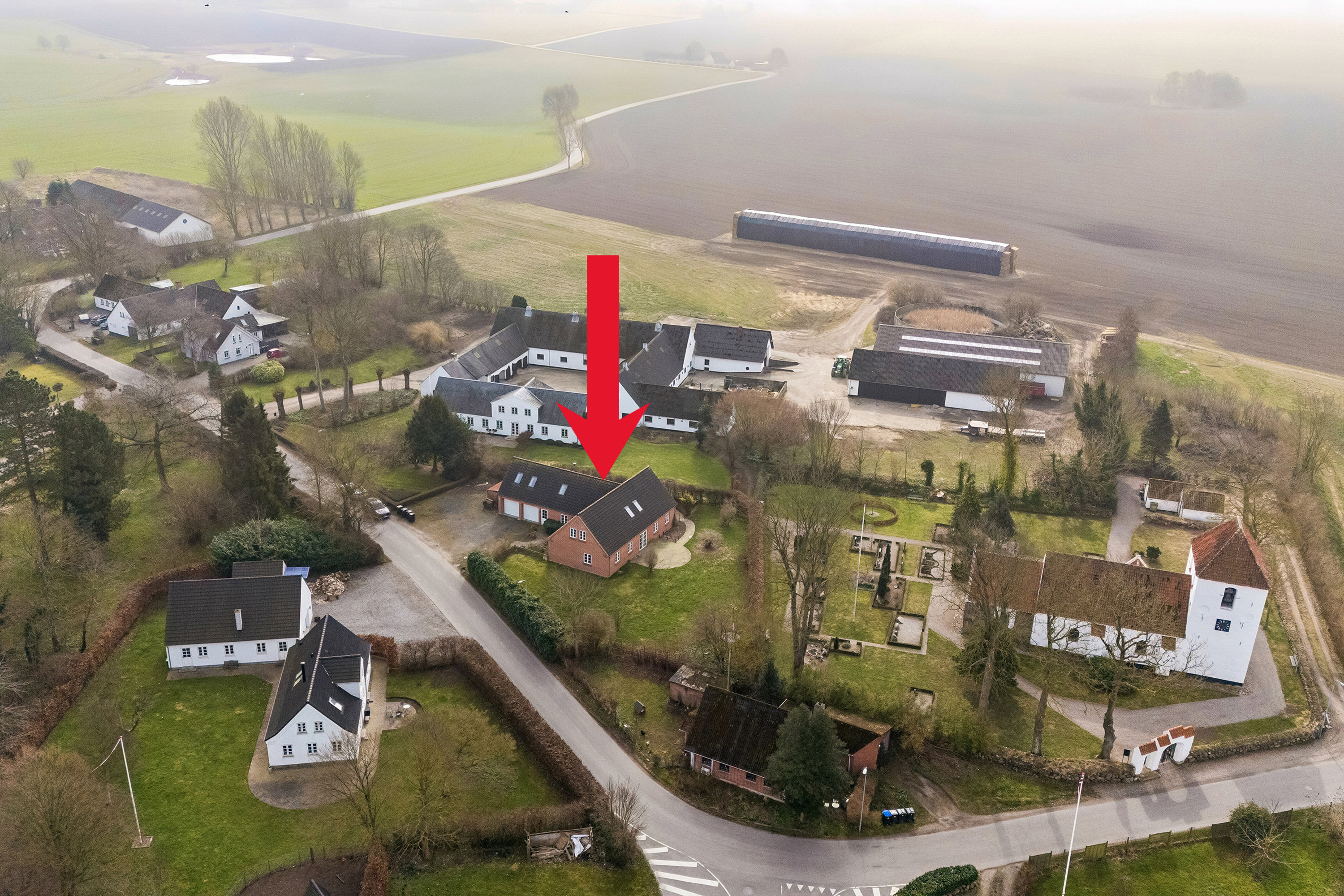 Fremhævet luftfoto billede i fuldskærmstilstand. Billede af Ejlbyvej 66, Ejlby, 5471 Søndersø