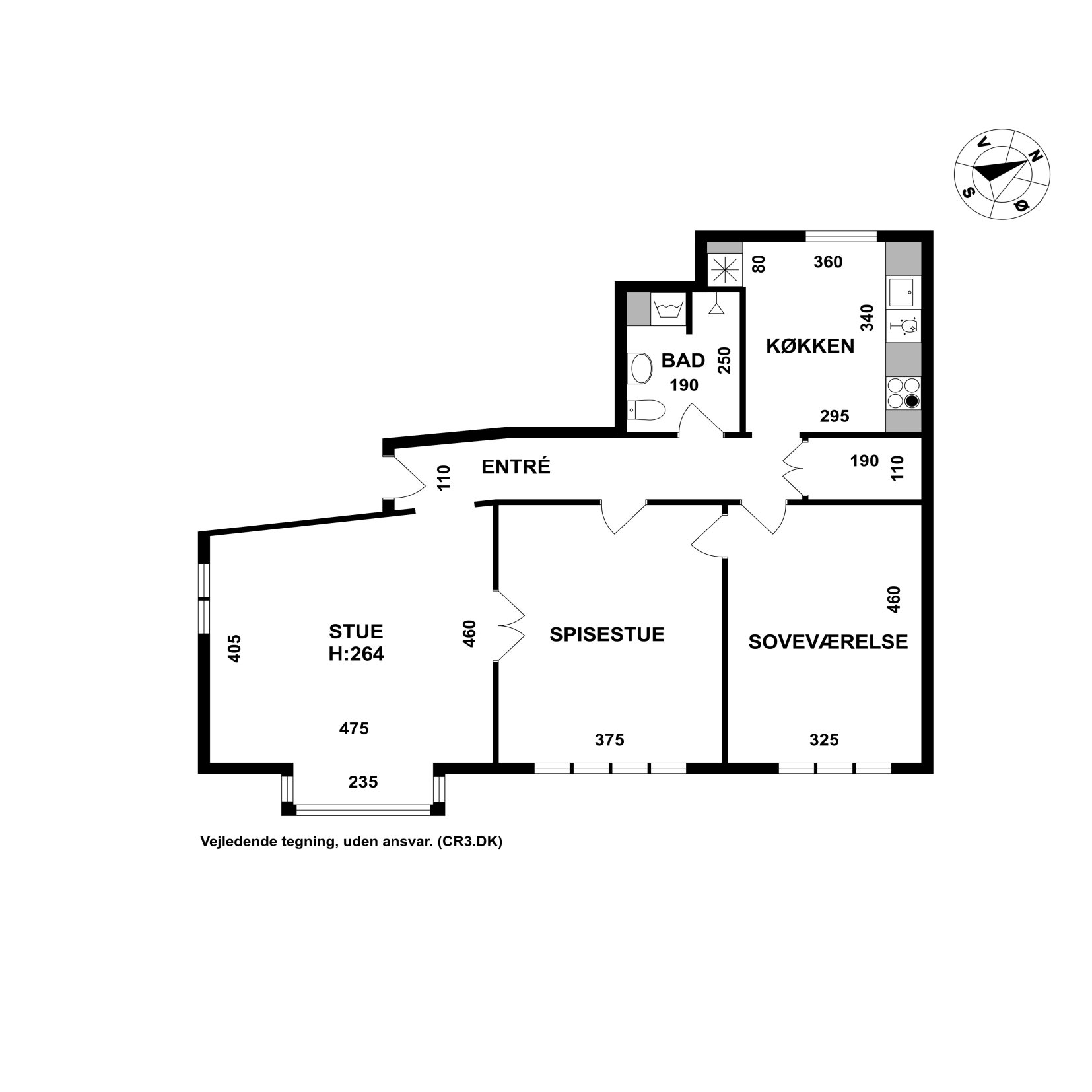 Plantegninger billede af Skydebane Alle 1, 1. th., 3000 Helsingør