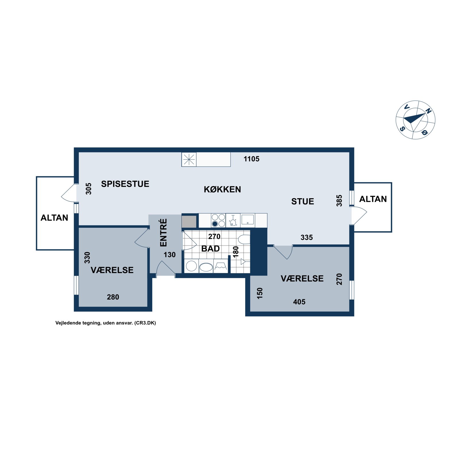 Plantegninger billede af Karin Nellemoses Vej 3, 1. th., 2500 Valby