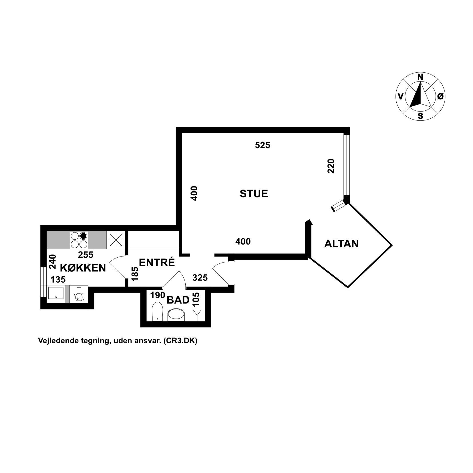 Plantegninger billede af Ved Andebakken 5, st.. th., 2000 Frederiksberg