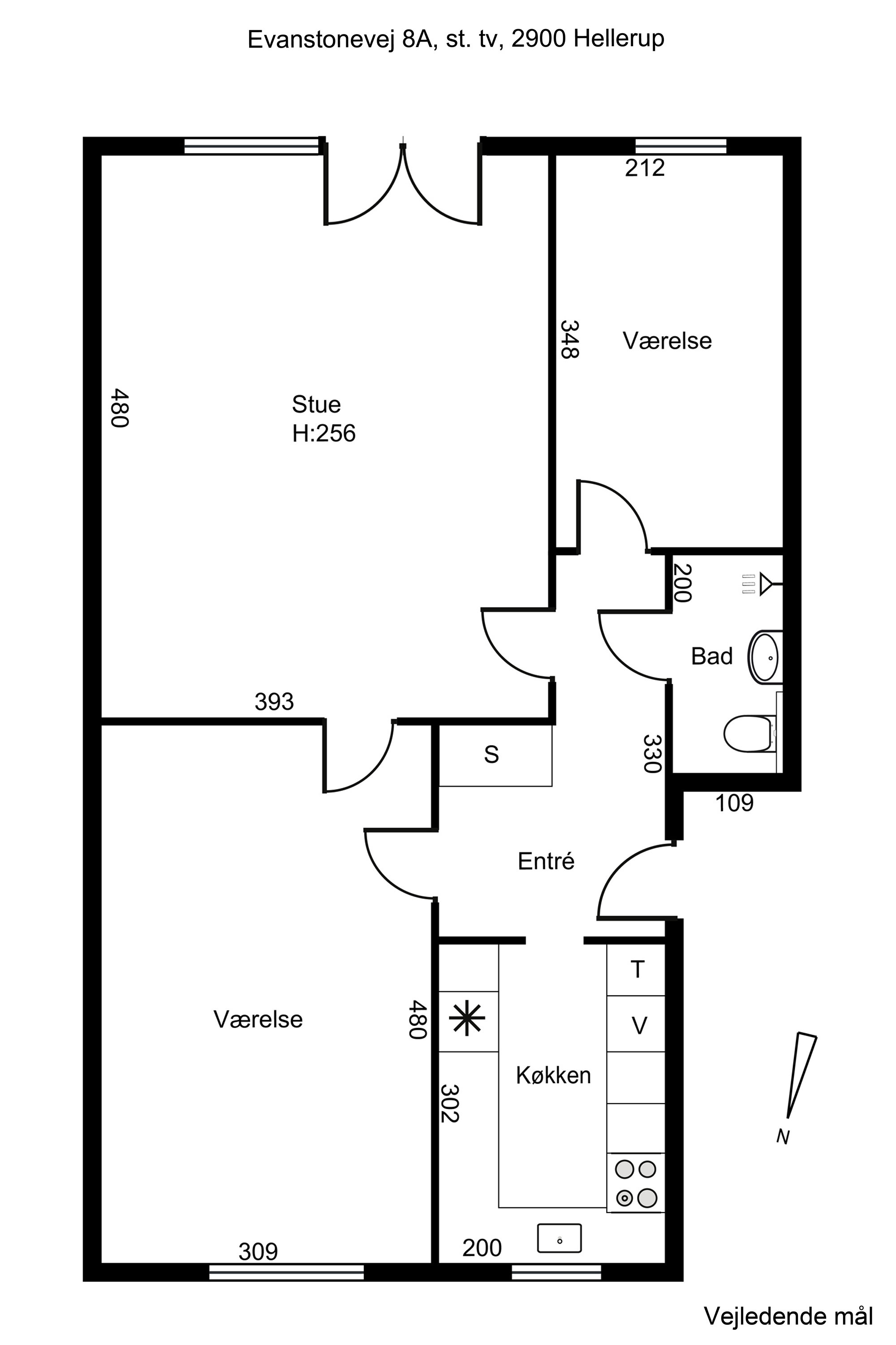 Plantegninger billede af Evanstonevej 8A, st.. tv., 2900 Hellerup