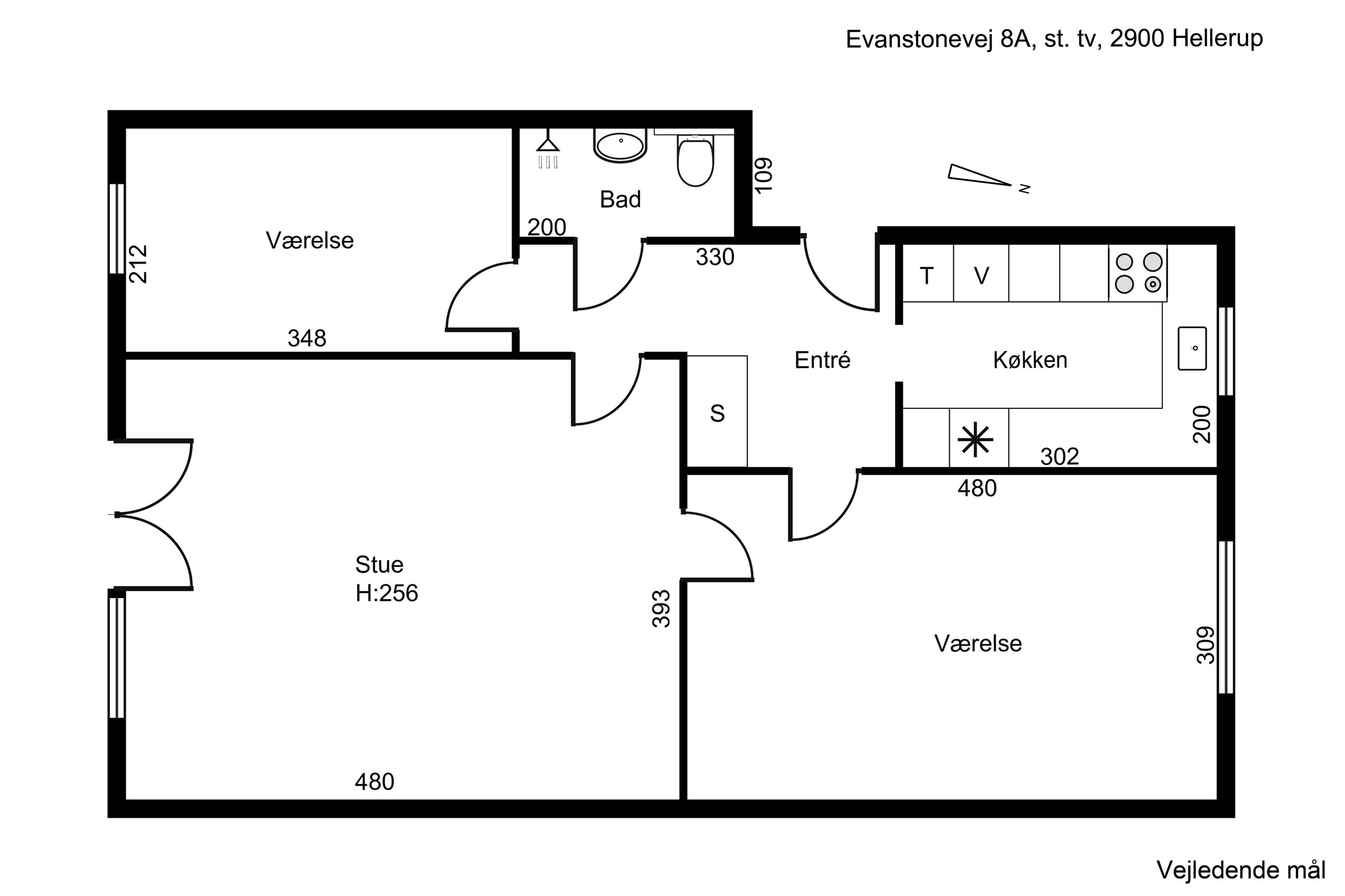 Plantegninger billede af Evanstonevej 8A, st.. tv., 2900 Hellerup