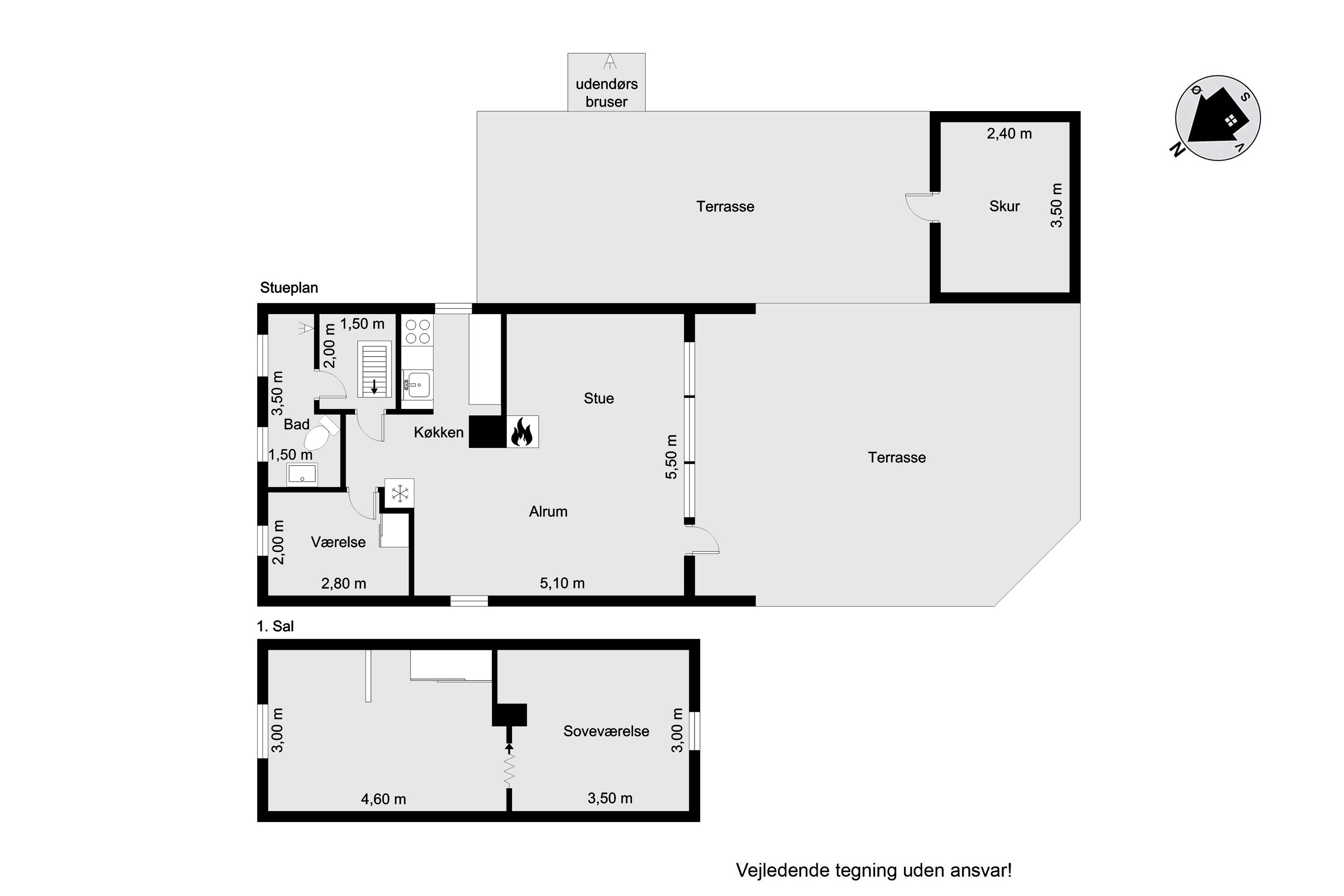 Plantegninger billede af Fladsbjergvej 202, Klegod, 6950 Ringkøbing