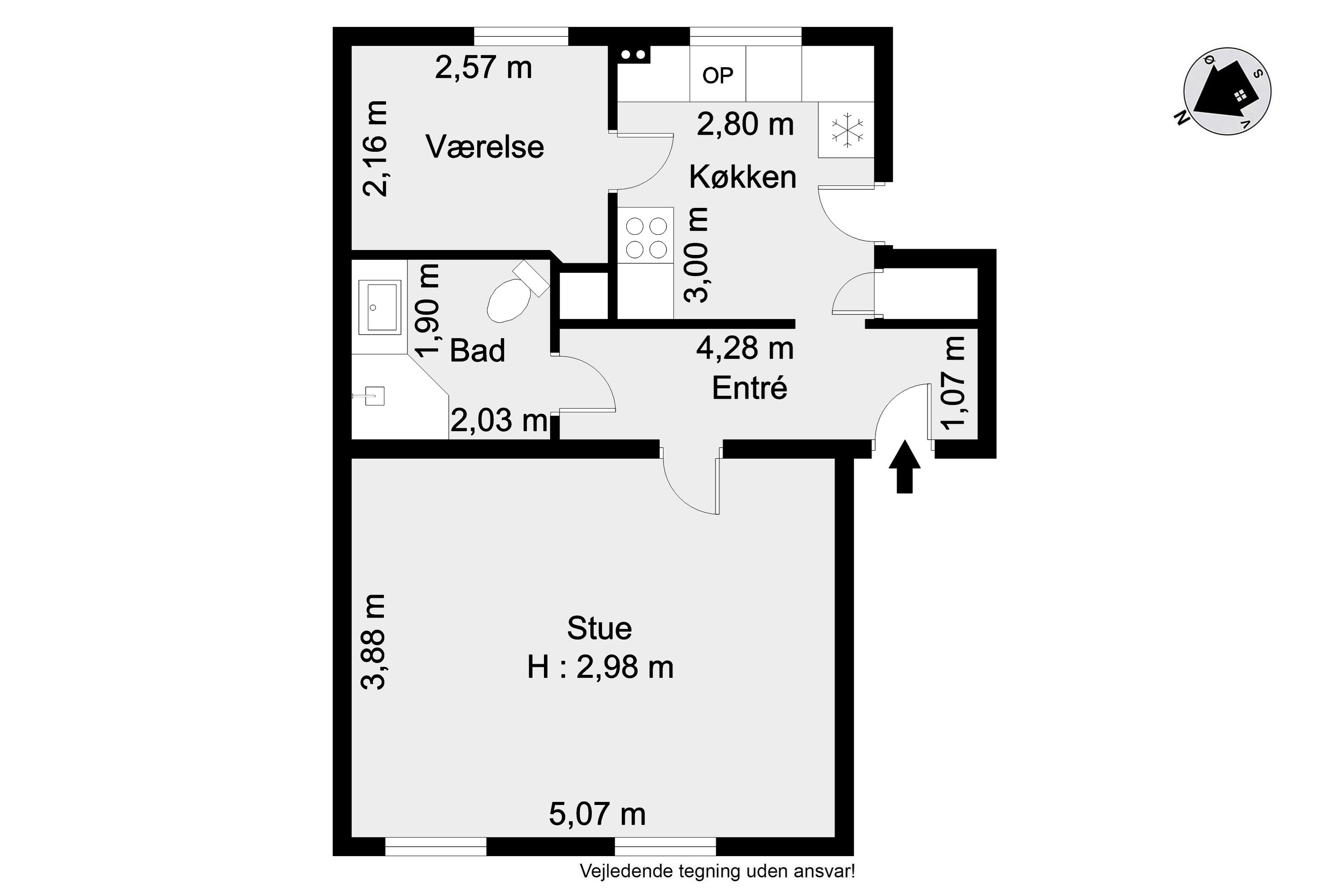 Plantegninger billede af Sophus Bauditz Vej 4, st.. tv., 2920 Charlottenlund