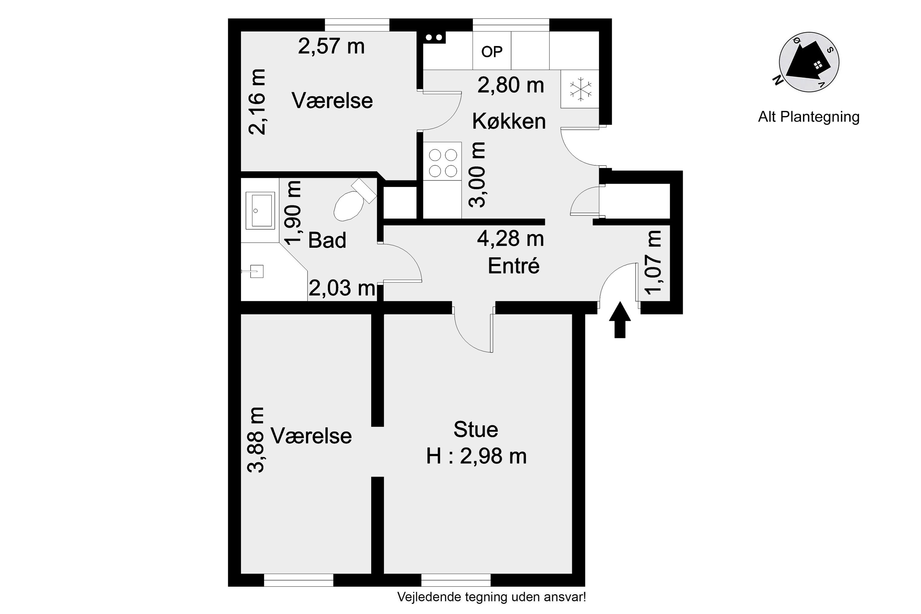 Plantegninger billede af Sophus Bauditz Vej 4, st.. tv., 2920 Charlottenlund