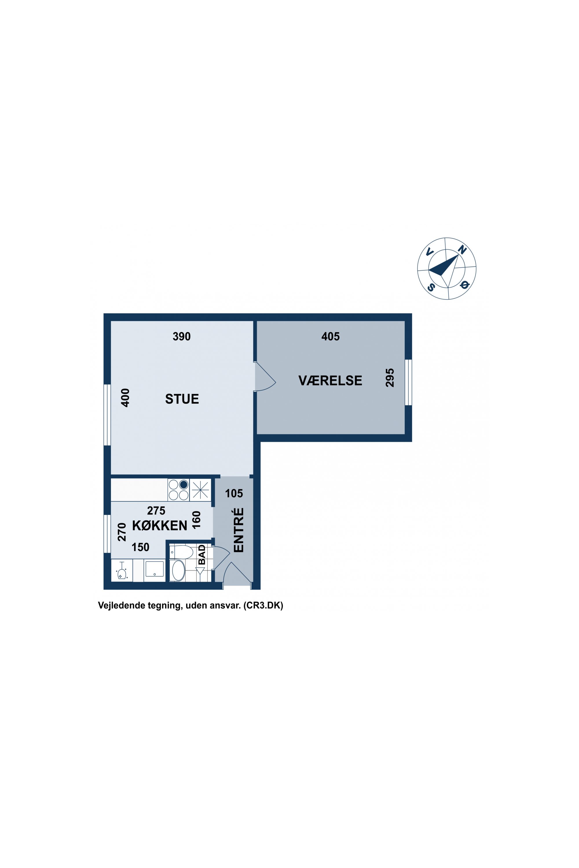 Plantegninger billede af Vigerslevvej 273, 2. tv., 2500 Valby