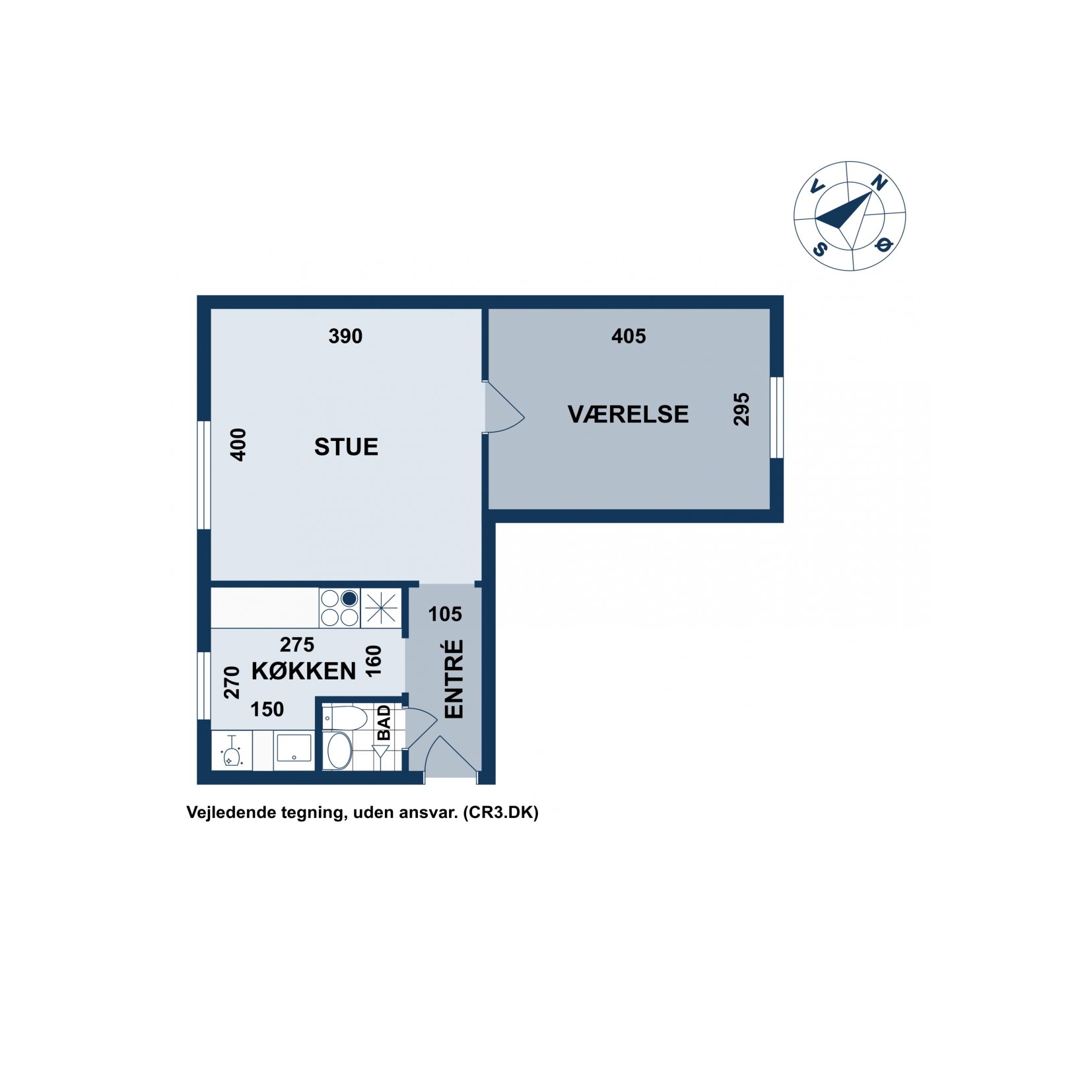 Plantegninger billede af Vigerslevvej 273, 2. tv., 2500 Valby