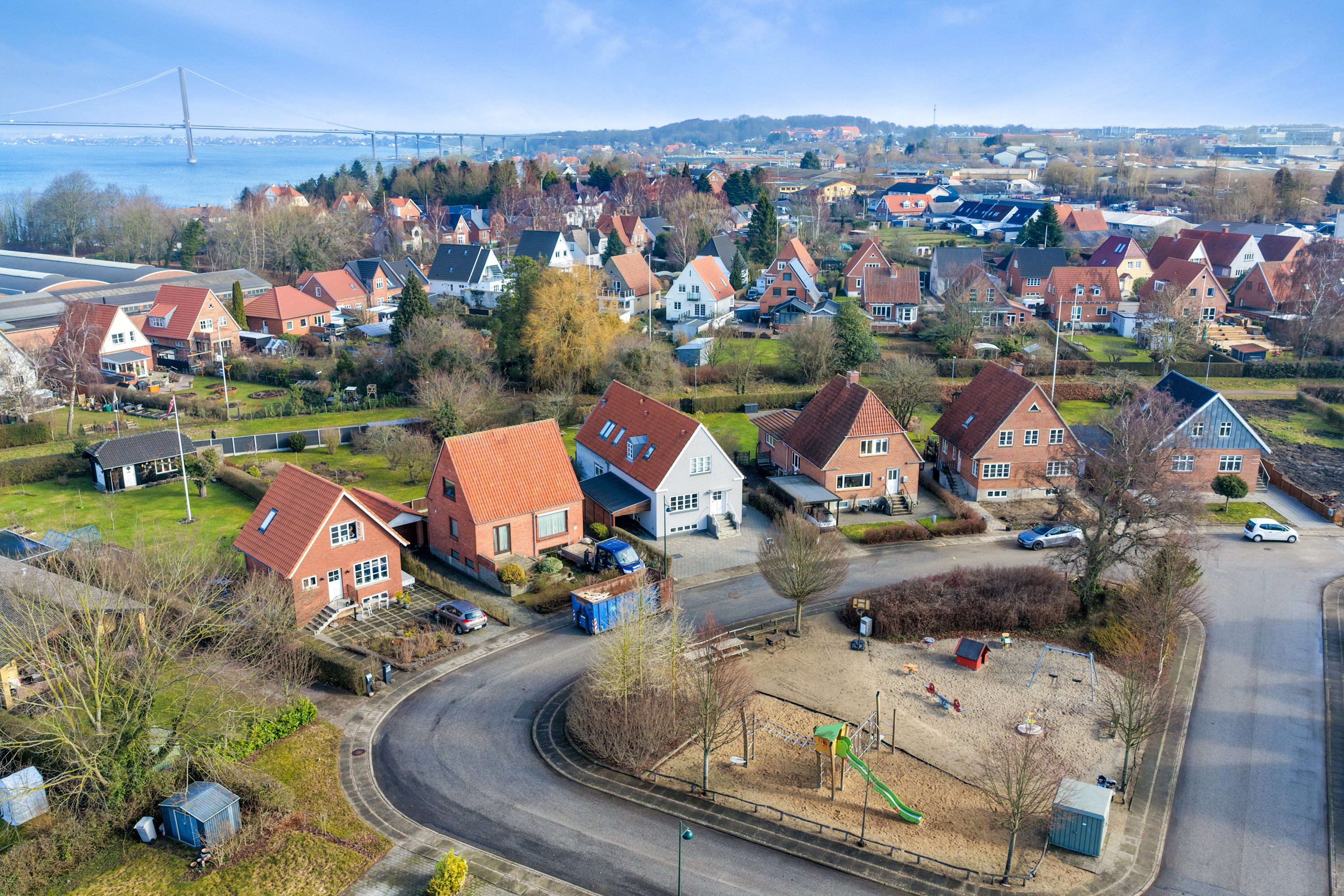 Villa: Luftfoto på Rosenvænget 41, 5500 Middelfart