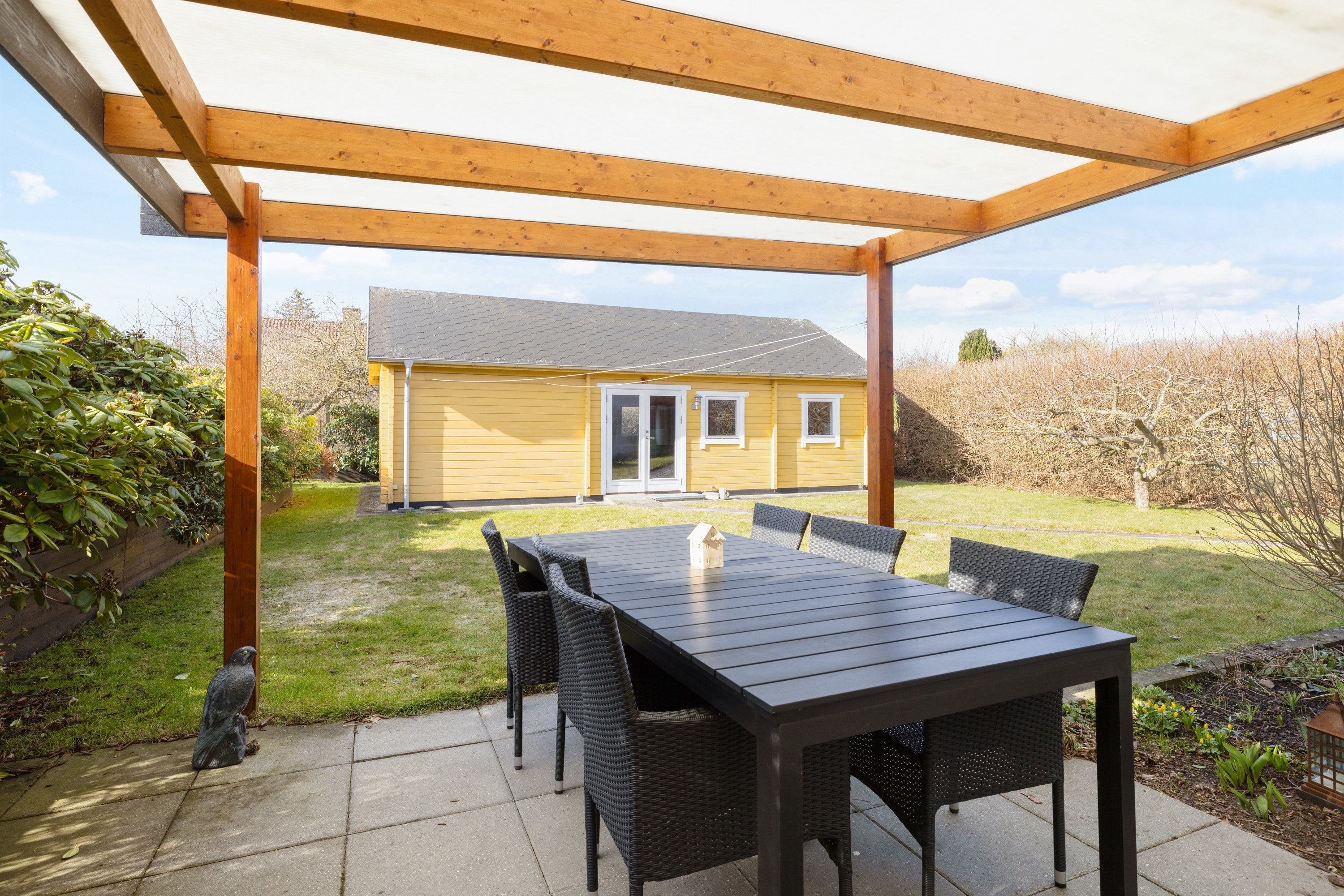 Fremhævet overdækket terrasse billede i fuldskærmstilstand. Billede af Rosmosevej 18, 2650 Hvidovre