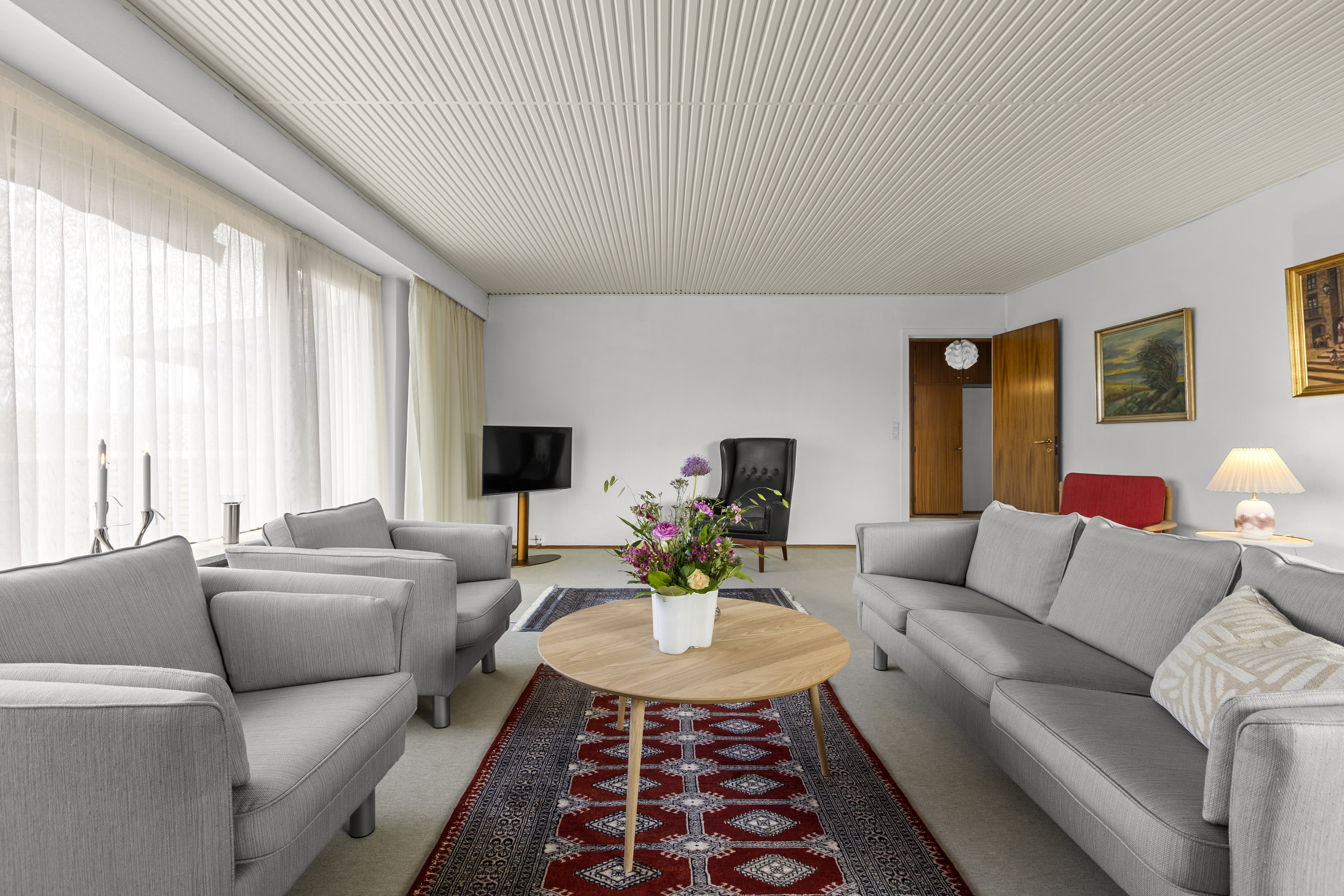 Fremhævet stue billede i fuldskærmstilstand. Billede af Tværstenen 27, 4281 Gørlev