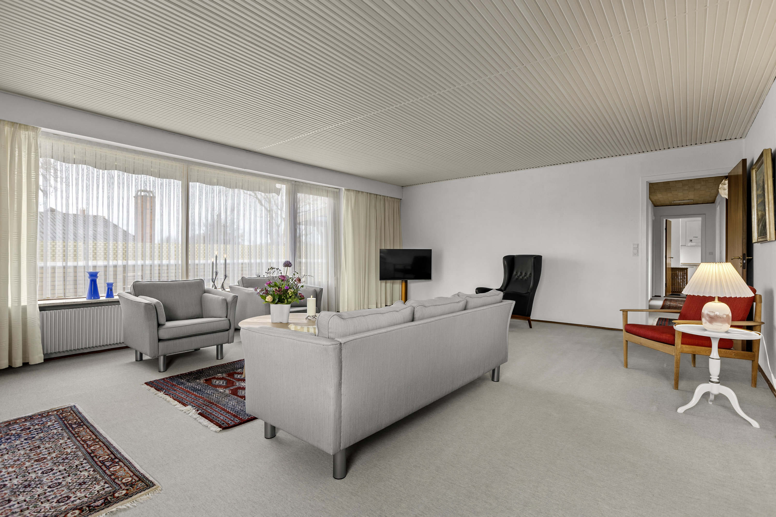 Fremhævet stue billede i fuldskærmstilstand. Billede af Tværstenen 27, 4281 Gørlev