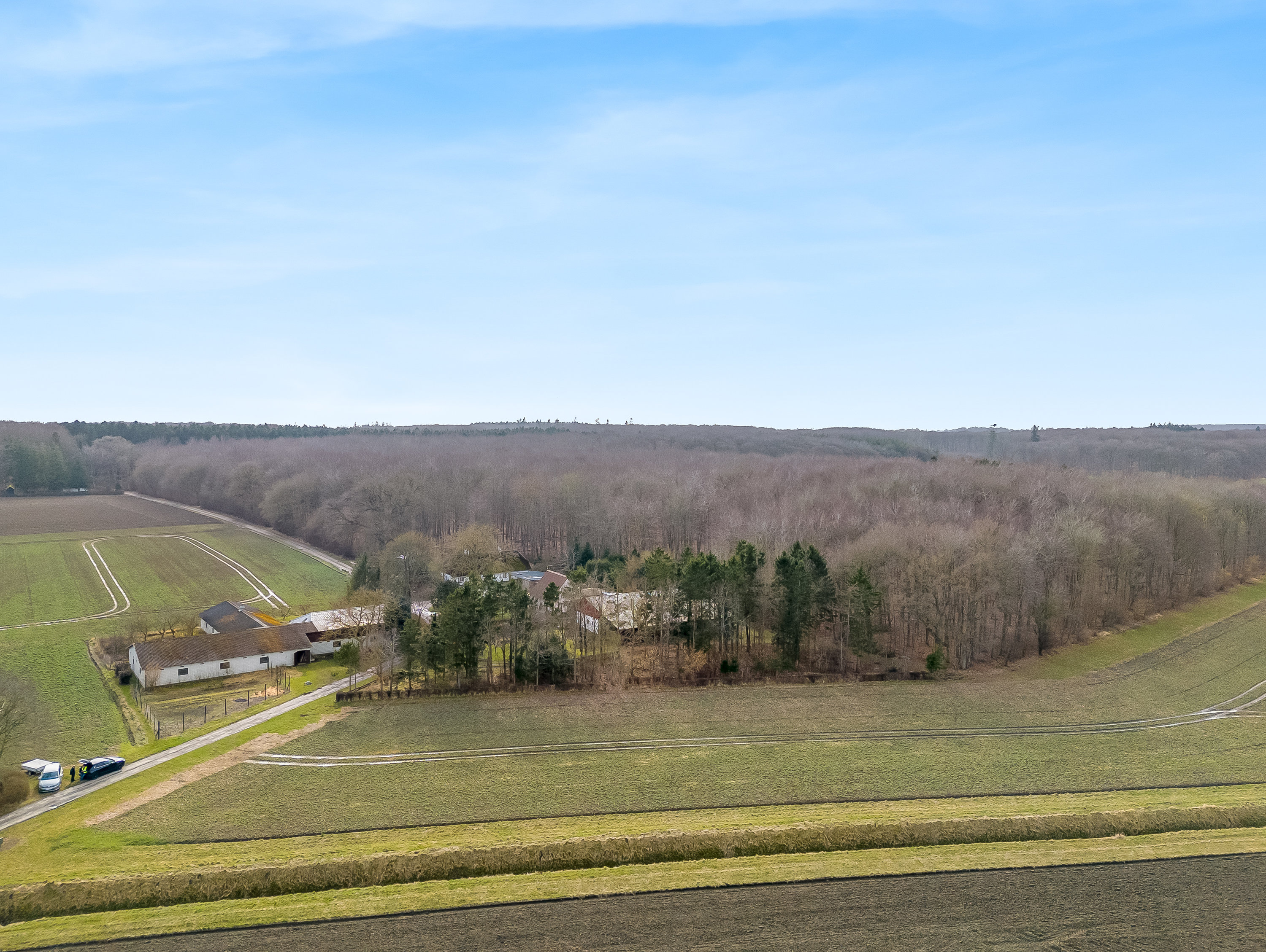 Fremhævet luftfoto billede i fuldskærmstilstand. Billede af Vestervej 8, 4983 Dannemare