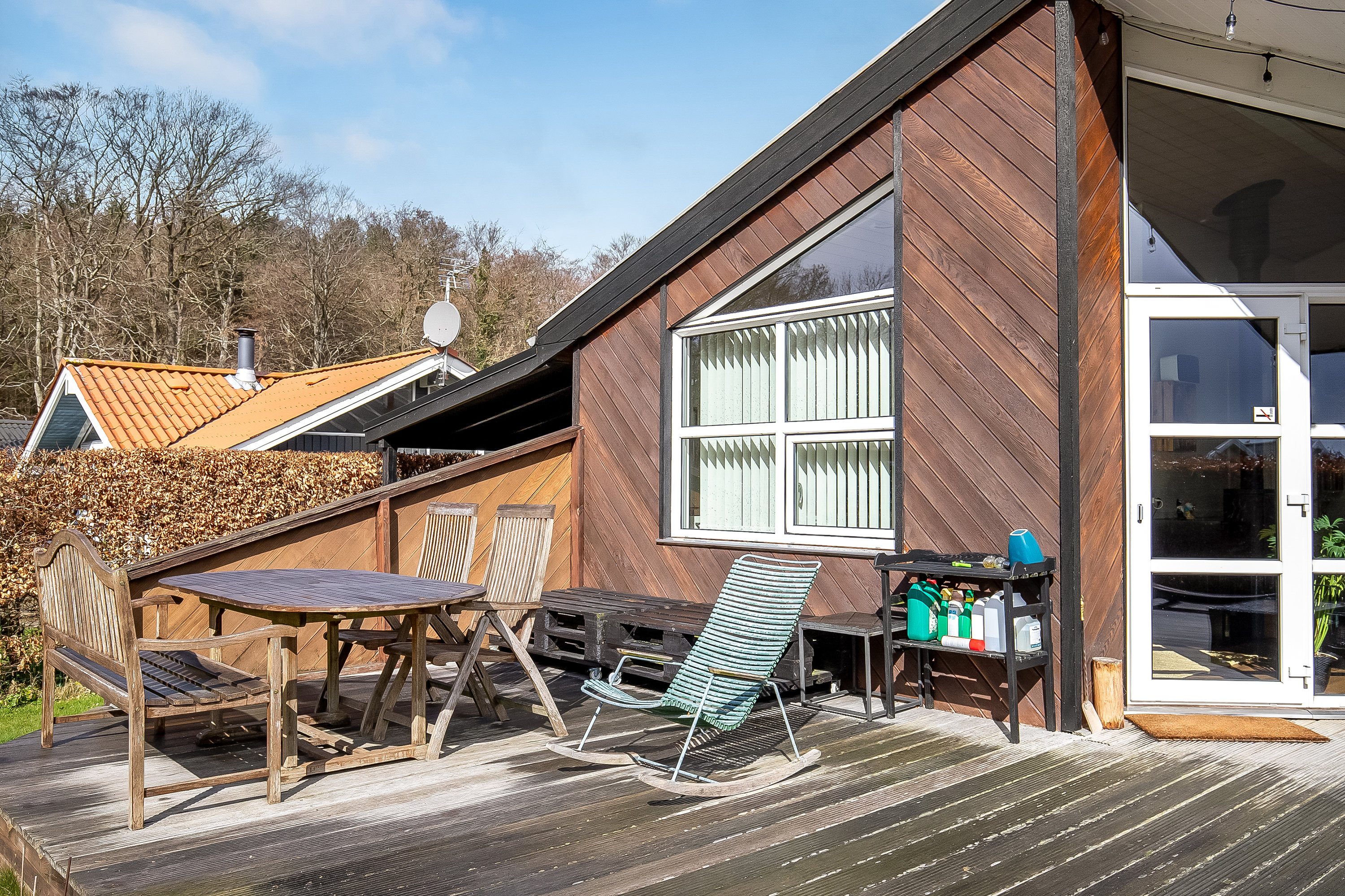 Fremhævet terrasse billede i fuldskærmstilstand. Billede af Binderup Strandpark 64, Binderup, 6091 Bjert