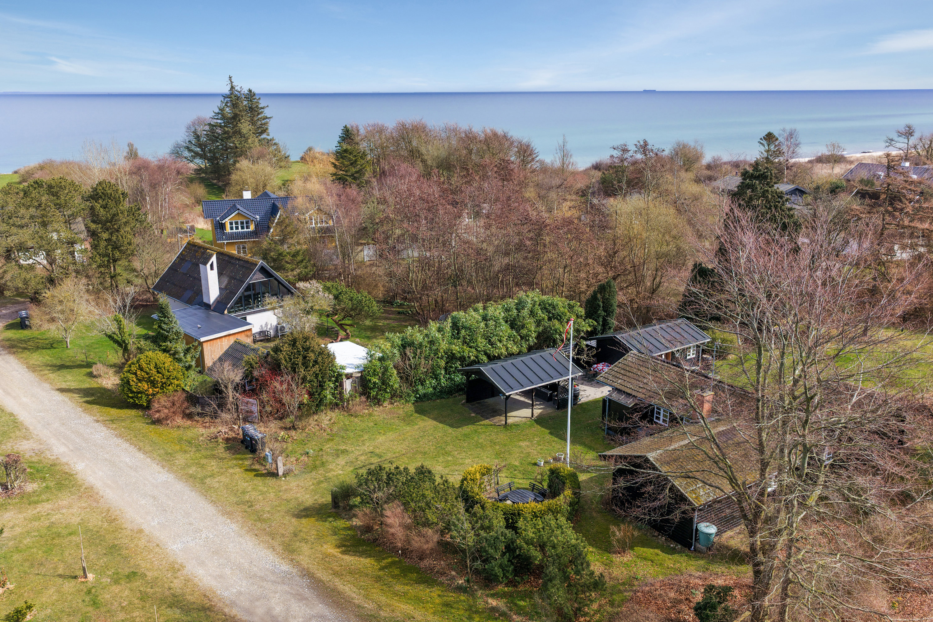 Fremhævet luftfoto billede i fuldskærmstilstand. Billede af Alpehau 35, Nordskov, 5390 Martofte