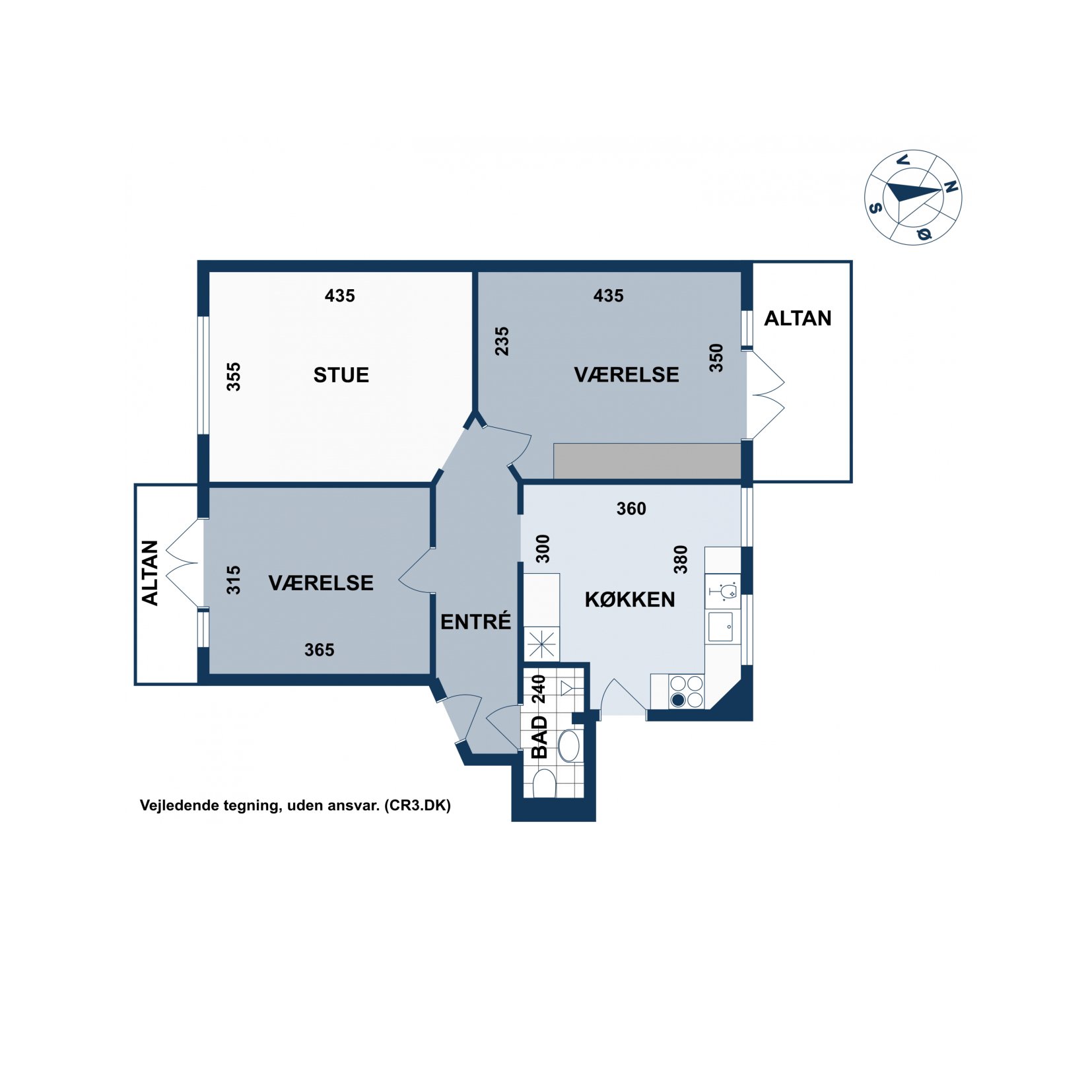 Plantegninger billede af Vordingborggade 27, 3. tv., 2100 København Ø