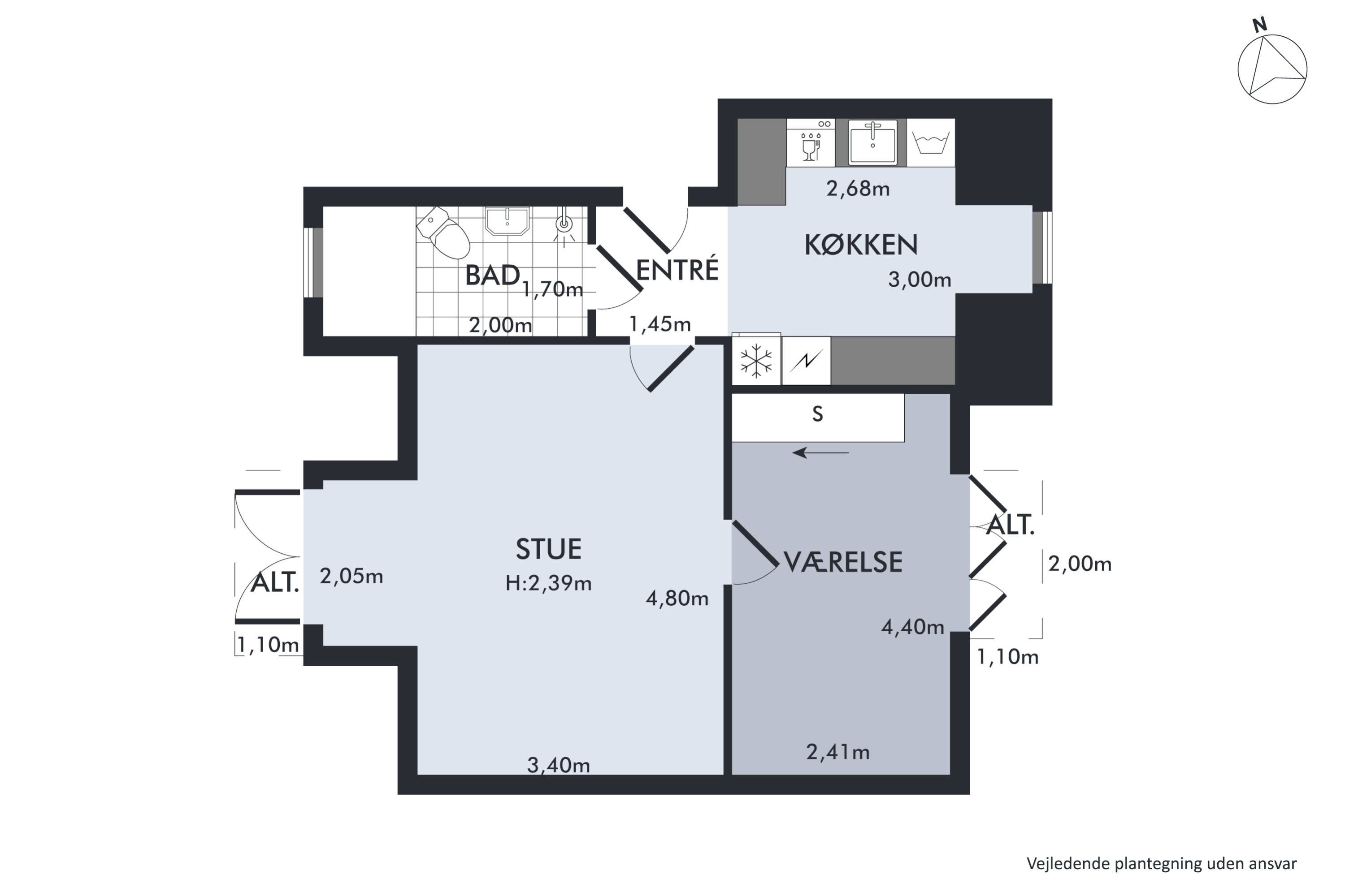 Plantegninger billede af Vestre Fjordvej 34, 4. th., 9000 Aalborg