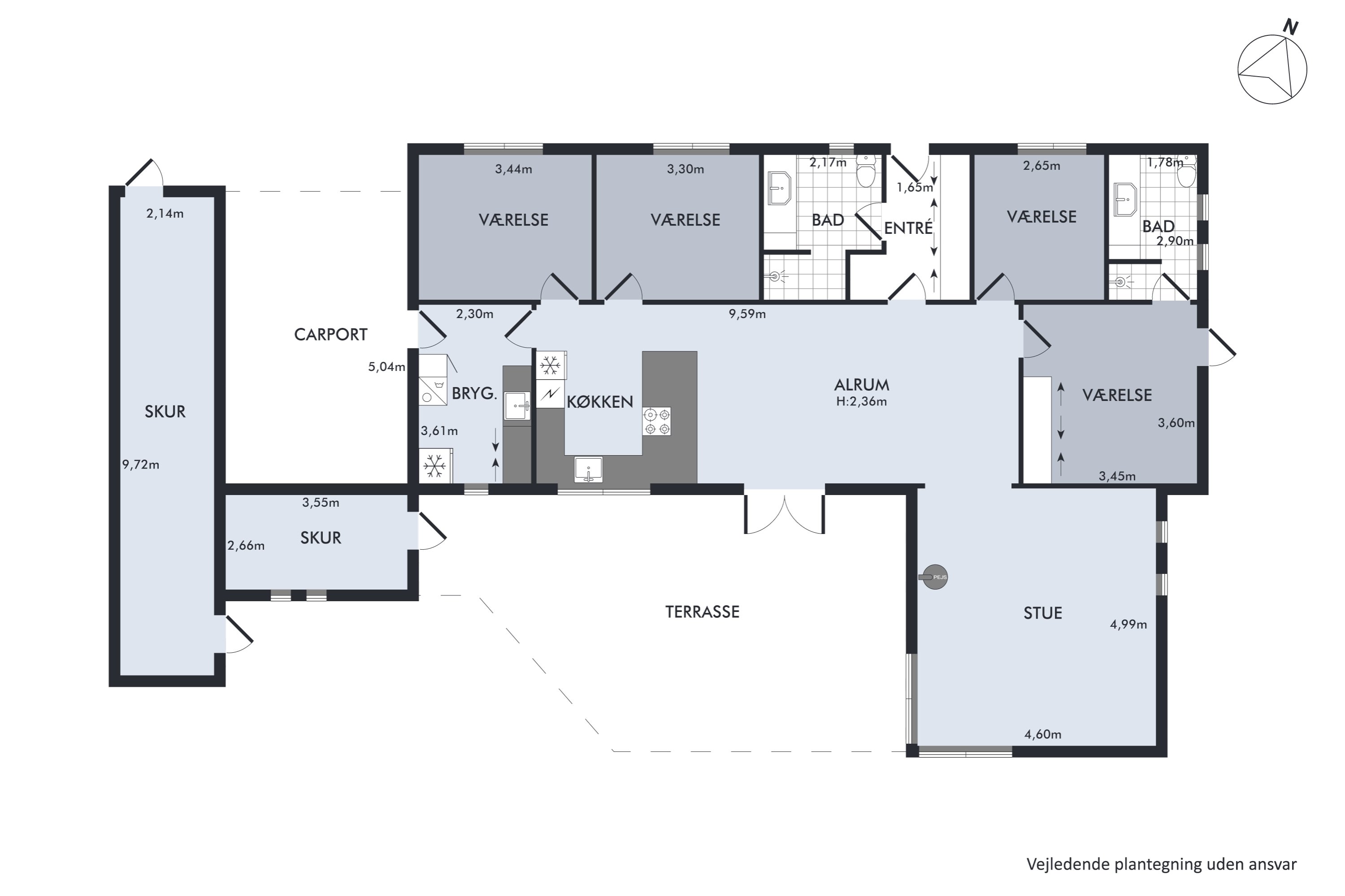 Plantegninger billede af Tranevej 105, 8721 Daugård