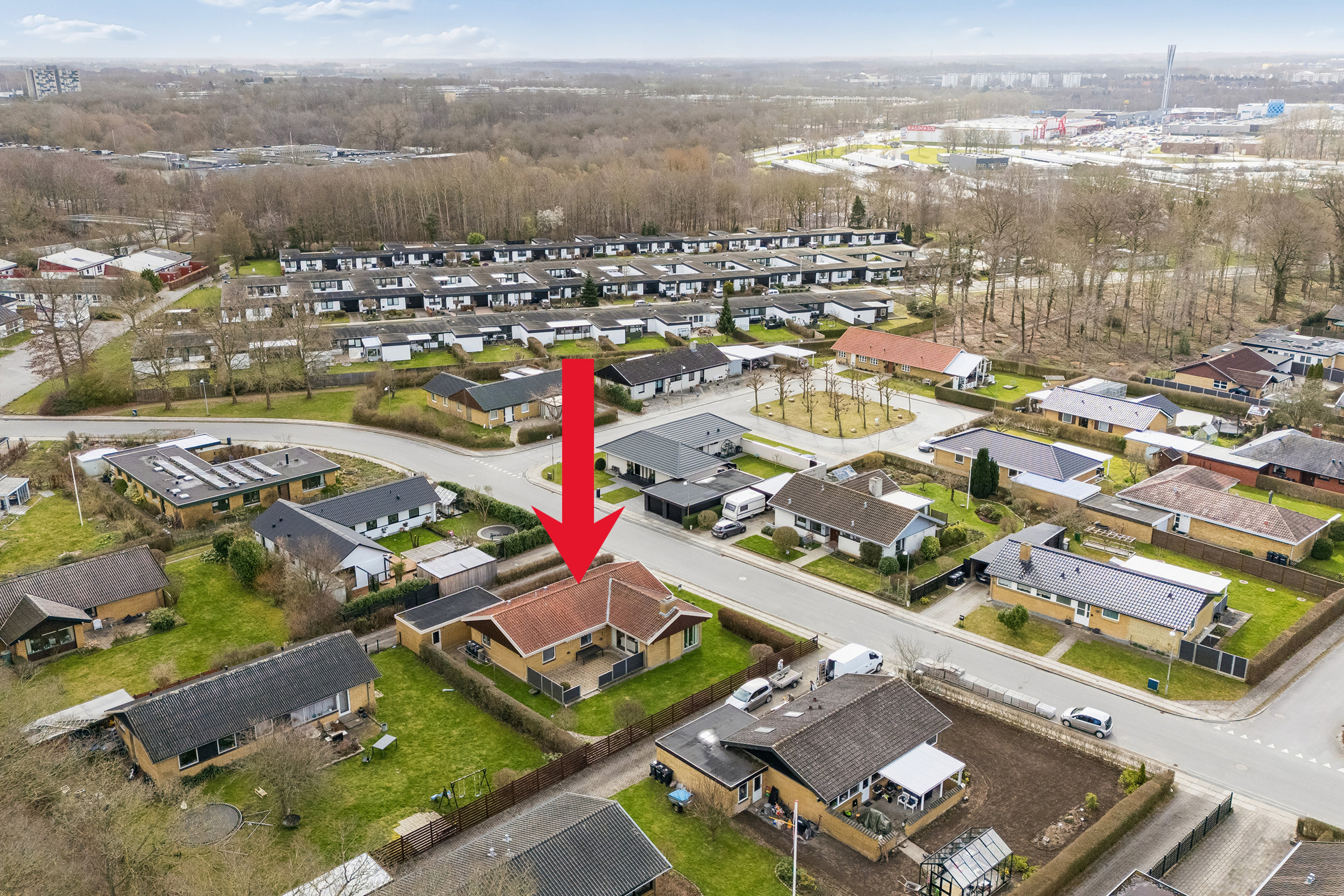 Fremhævet luftfoto billede i fuldskærmstilstand. Billede af Døckerslundsvej 174, 5000 Odense C