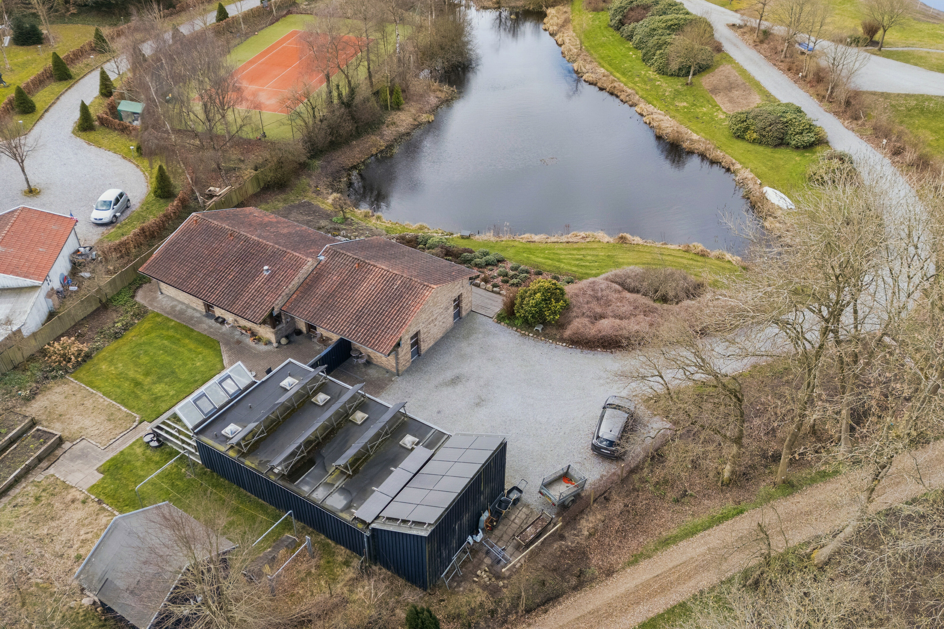 Fremhævet luftfoto billede i fuldskærmstilstand. Billede af Syrenhaven 20, 6040 Egtved