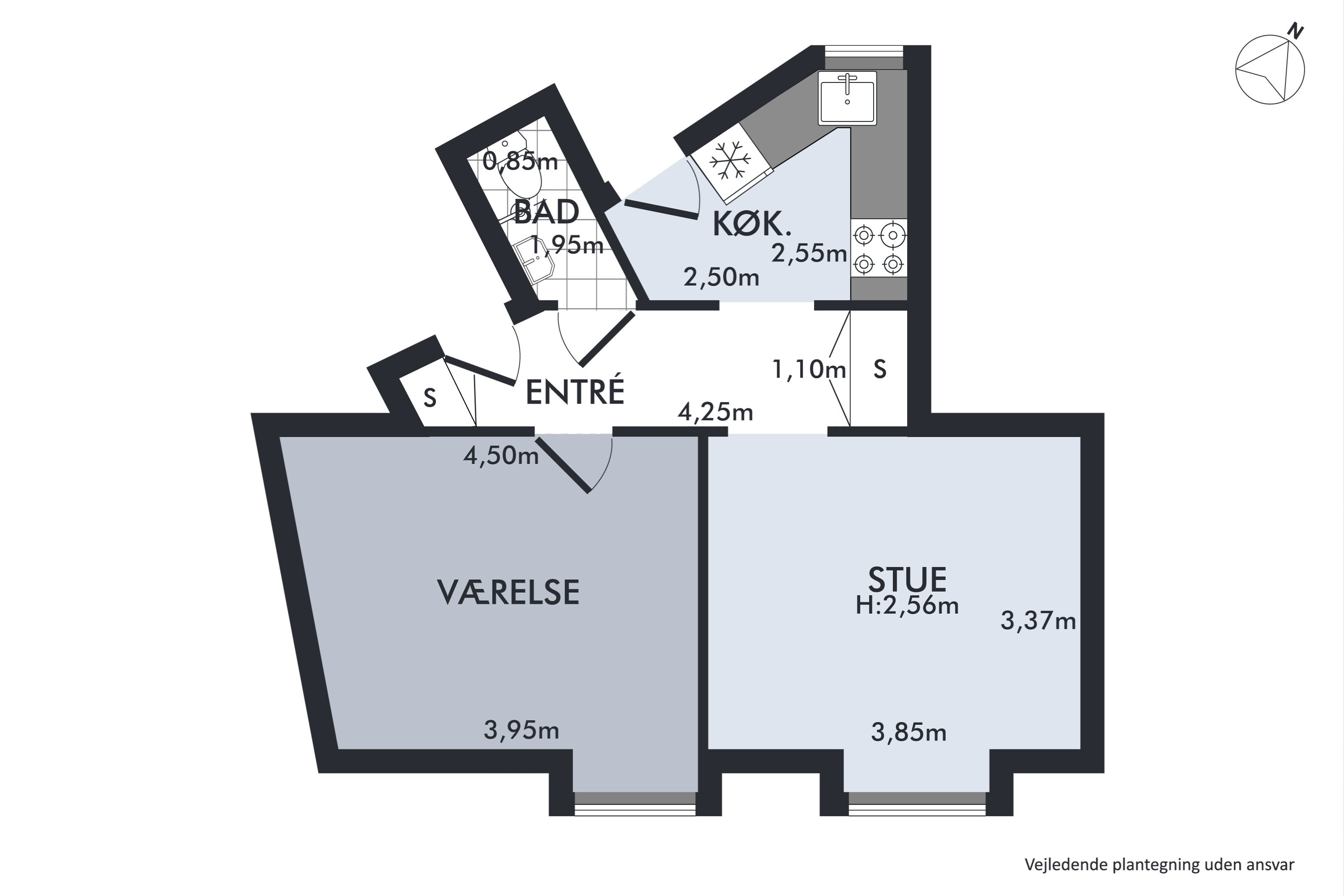 Plantegninger billede af Sjællandsgade 91, 3. th., 9000 Aalborg