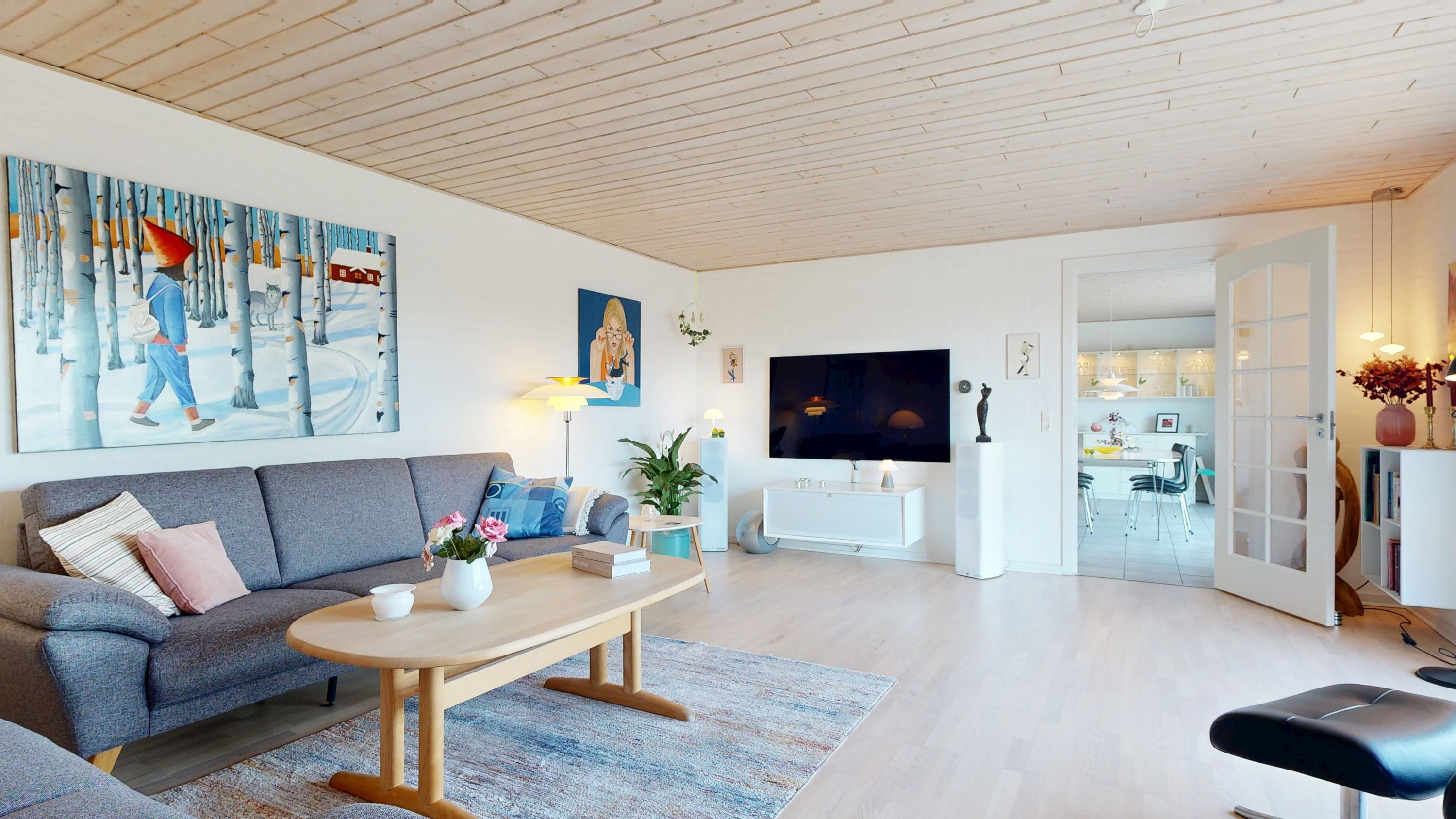 Fremhævet stue billede i fuldskærmstilstand. Billede af Møldrupvej 1C, Yding, 8752 Østbirk