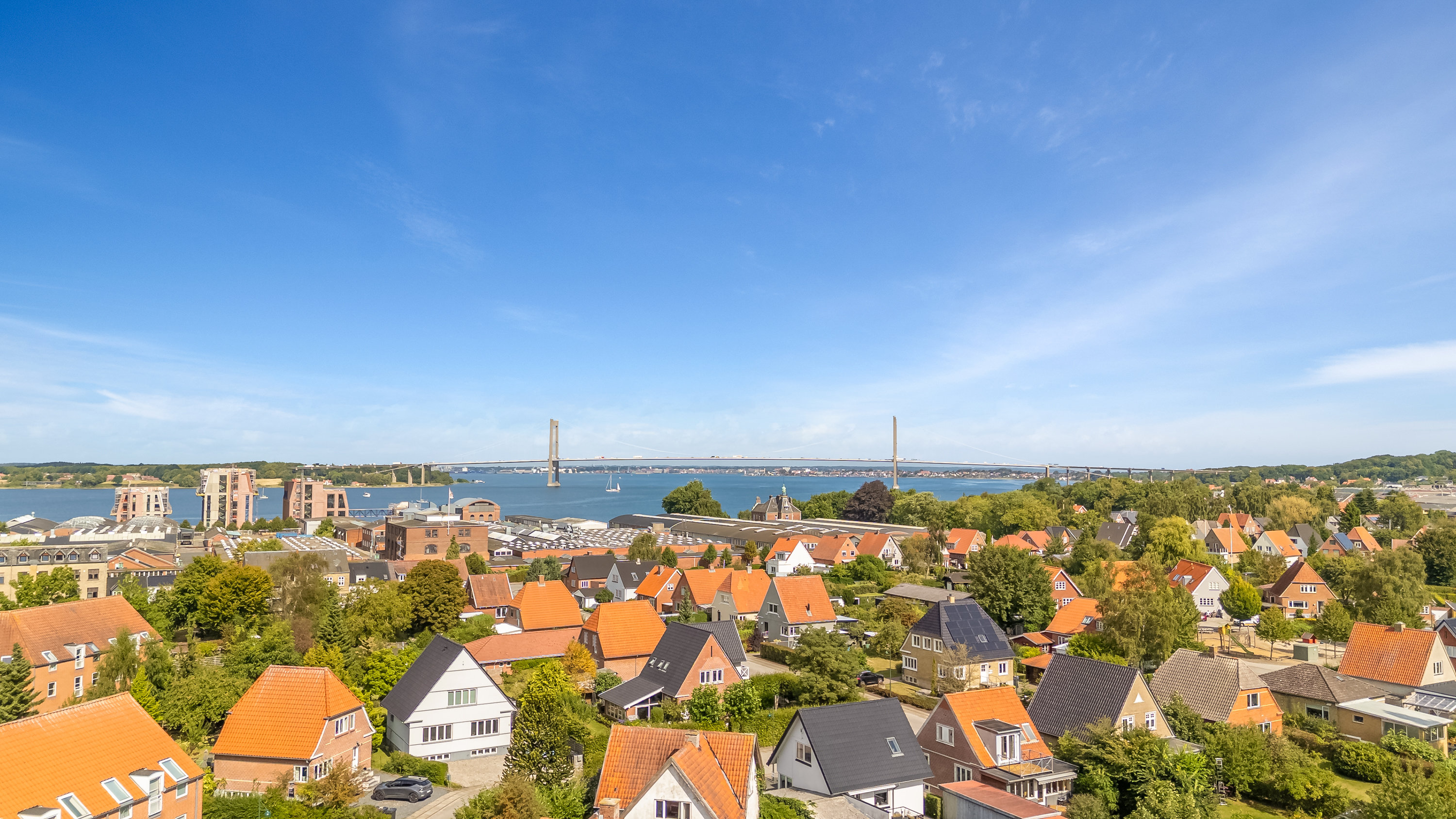 Fremhævet luftfoto billede i fuldskærmstilstand. Billede af Odensevej 45, 5500 Middelfart