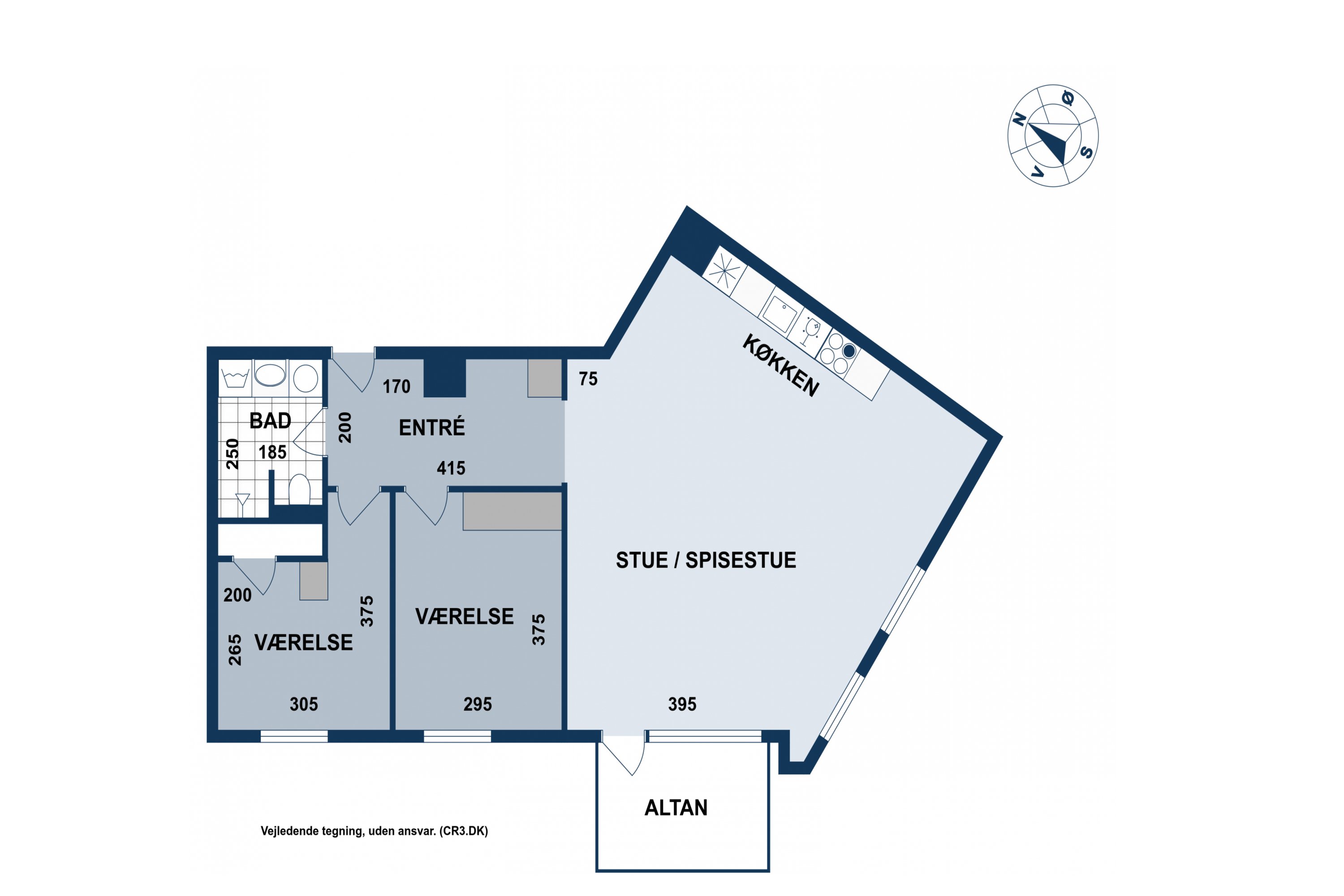 Plantegninger billede af Kløverbladsgade 75, 1. th., 2500 Valby